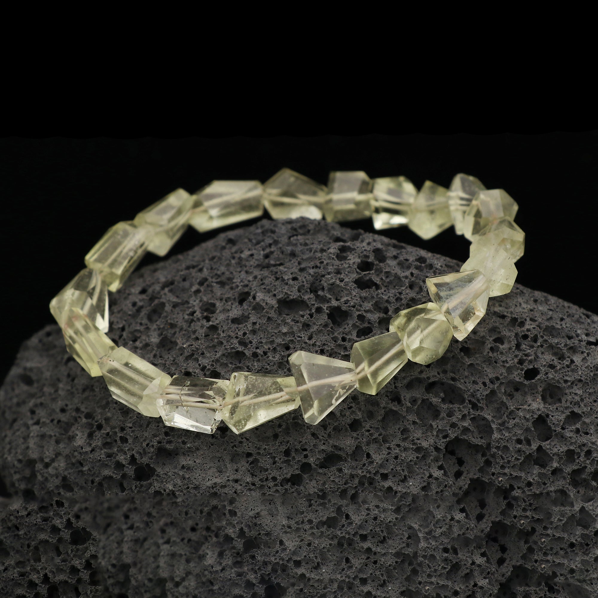 Natural Desert Libyan Glass Bracelet Fancy Faceted Gemstone Beads Handmade 58 Ct