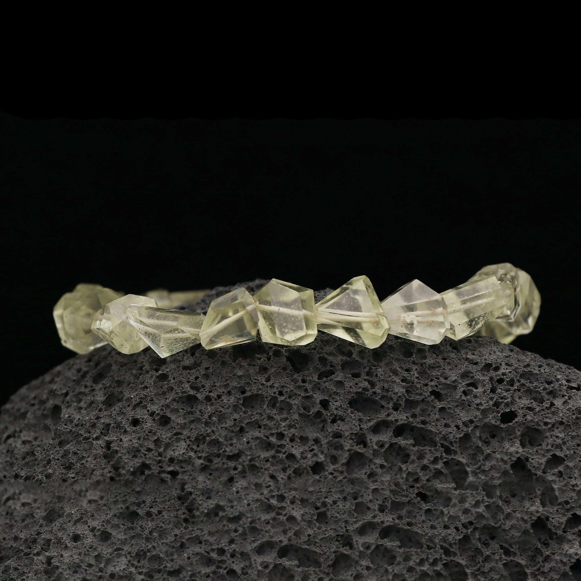 Natural Desert Libyan Glass Bracelet Fancy Faceted Gemstone Beads Handmade 58 Ct