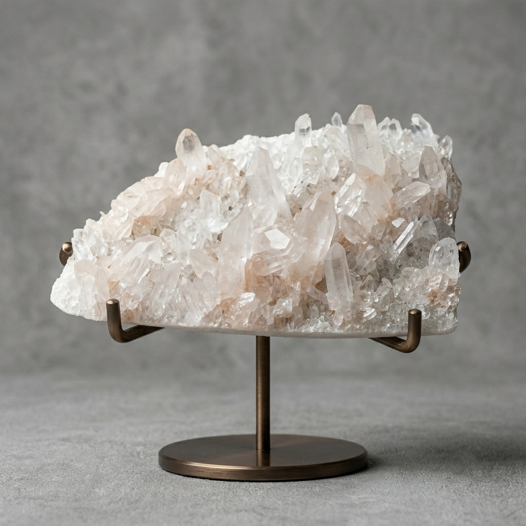 White Pink Himalayan Quartz Crystal Cluster Healing Natural Energy Display Piece