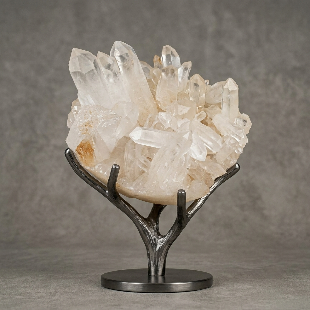 Natural Himalayan White Yellow Quartz Cluster 940g Earth Formed Healing Crystal