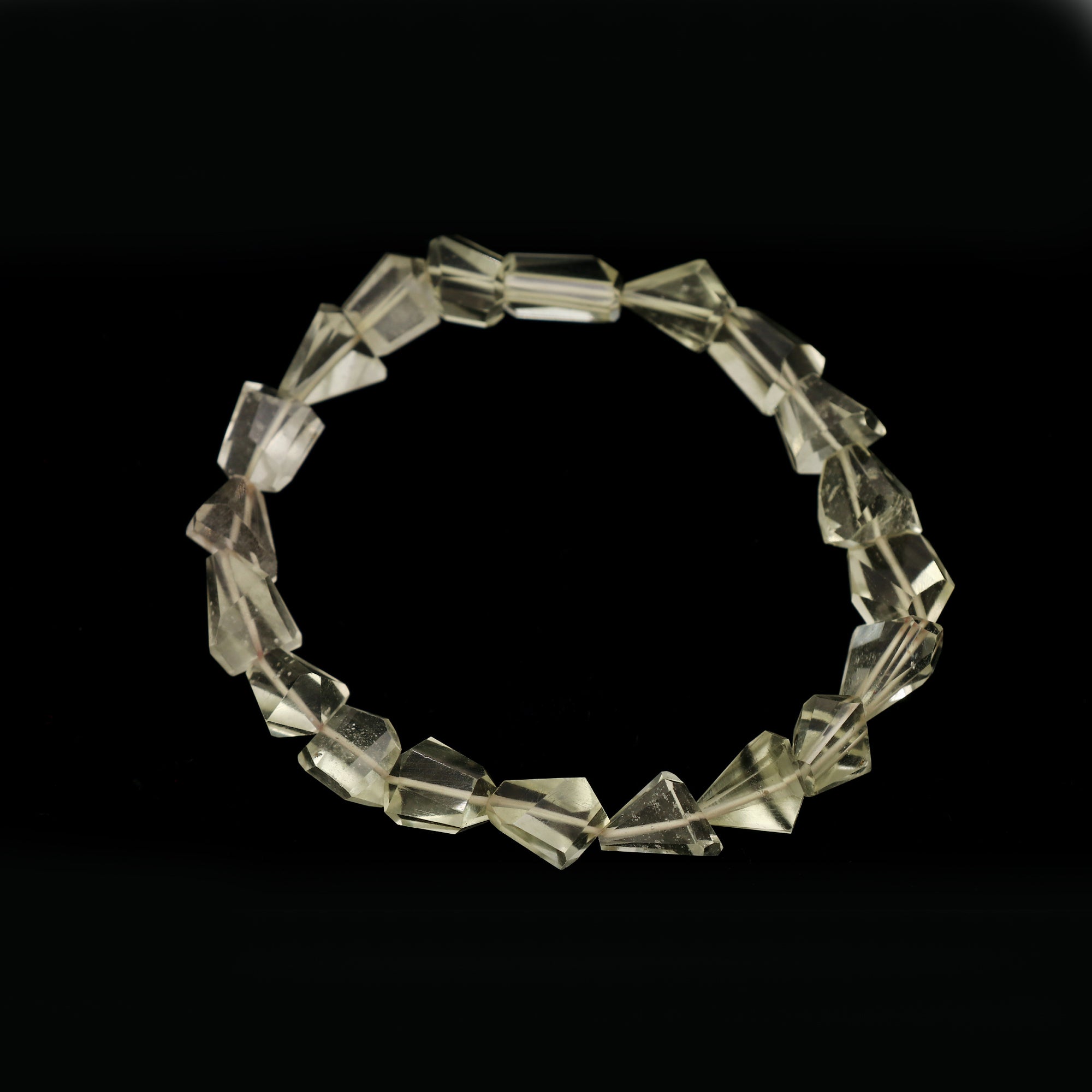 Natural Desert Libyan Glass Bracelet Fancy Faceted Gemstone Beads Handmade 53 Ct