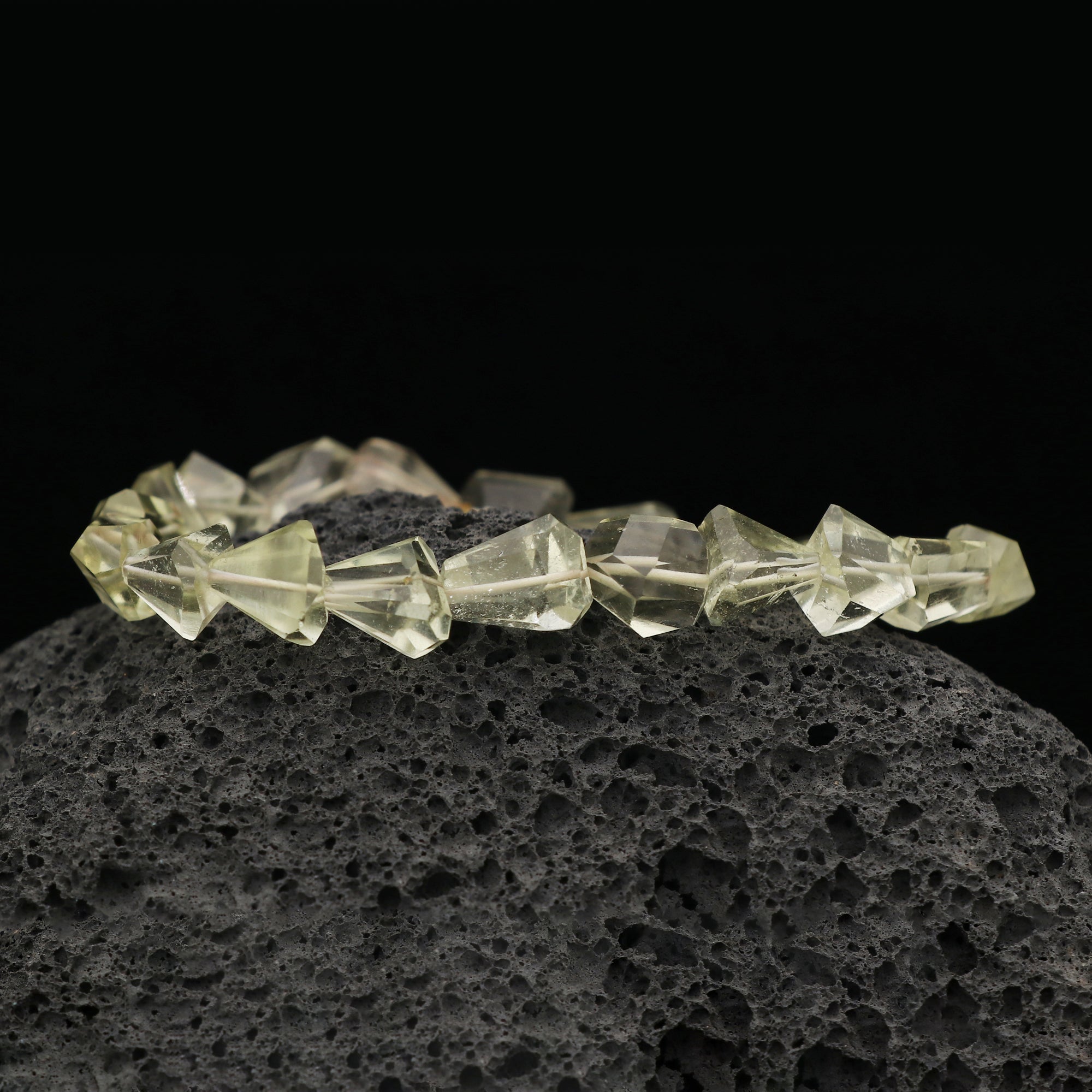 Natural Desert Libyan Glass Bracelet Fancy Faceted Gemstone Beads Handmade 53 Ct