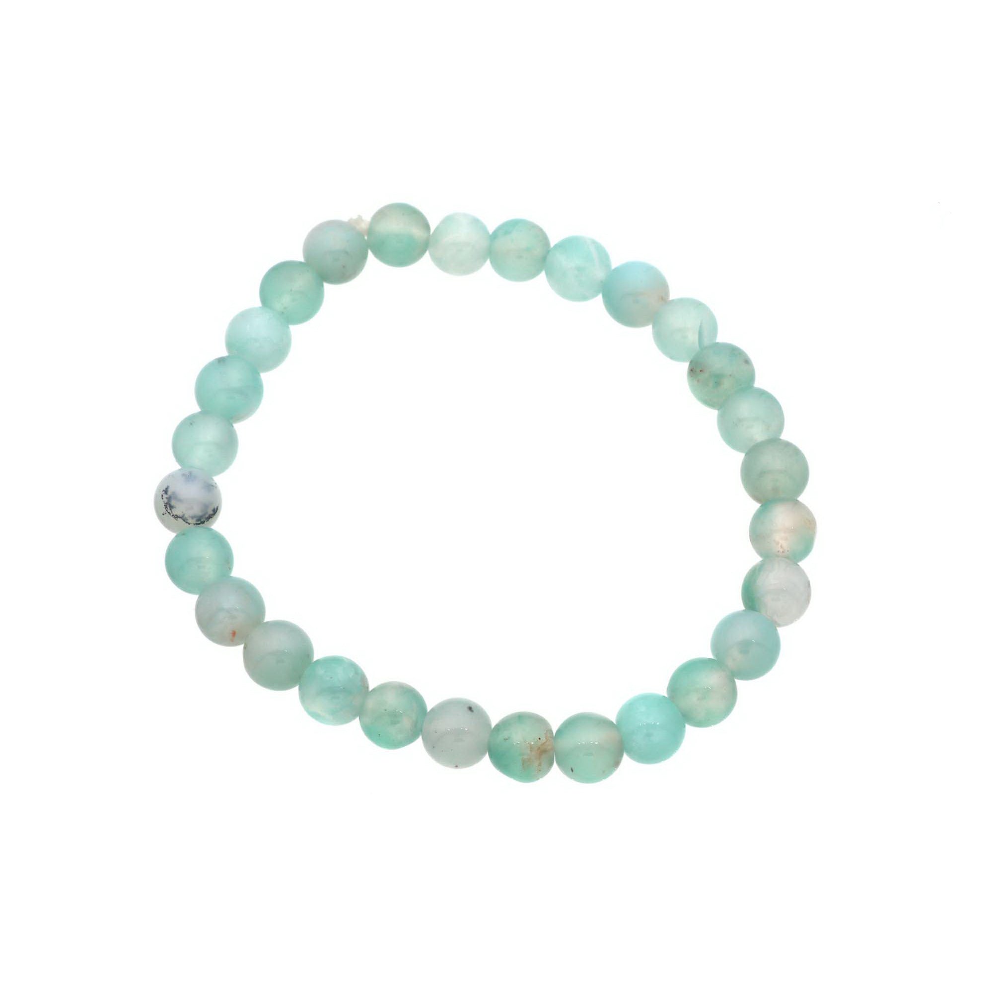 Elegant Aqua Chalcedony Gemstone Bracelet Natural Round Beads Handmade Jewelry 72 Ct