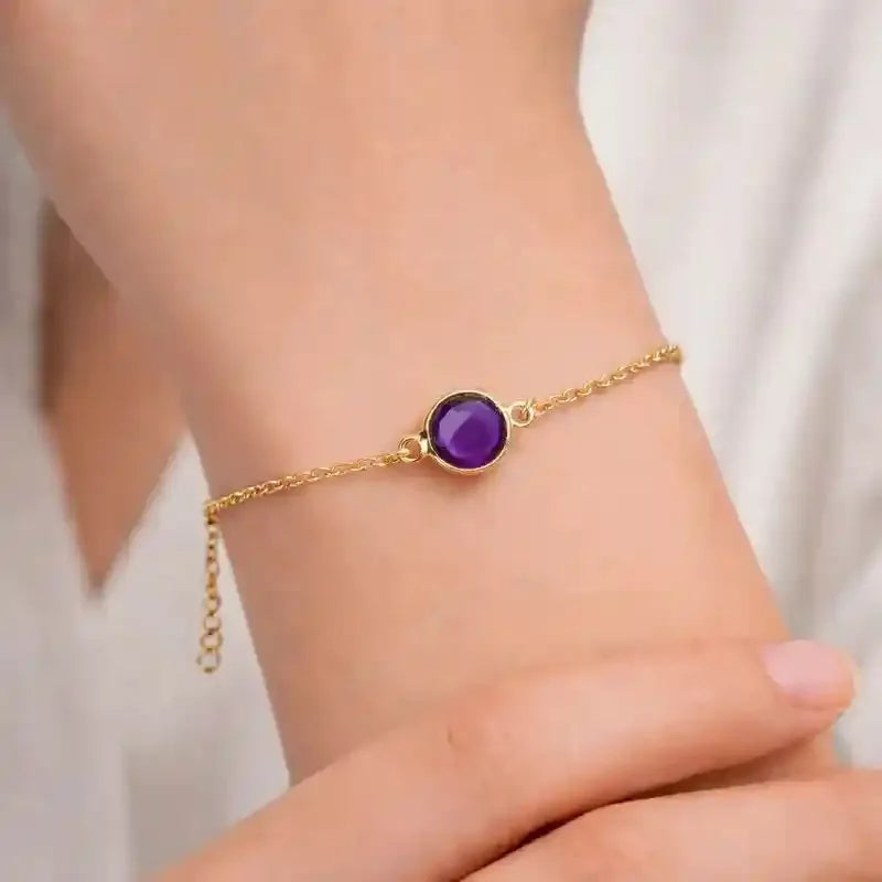 Amethyst Silver Bracelet – Rose Cut Gemstone Bracelets