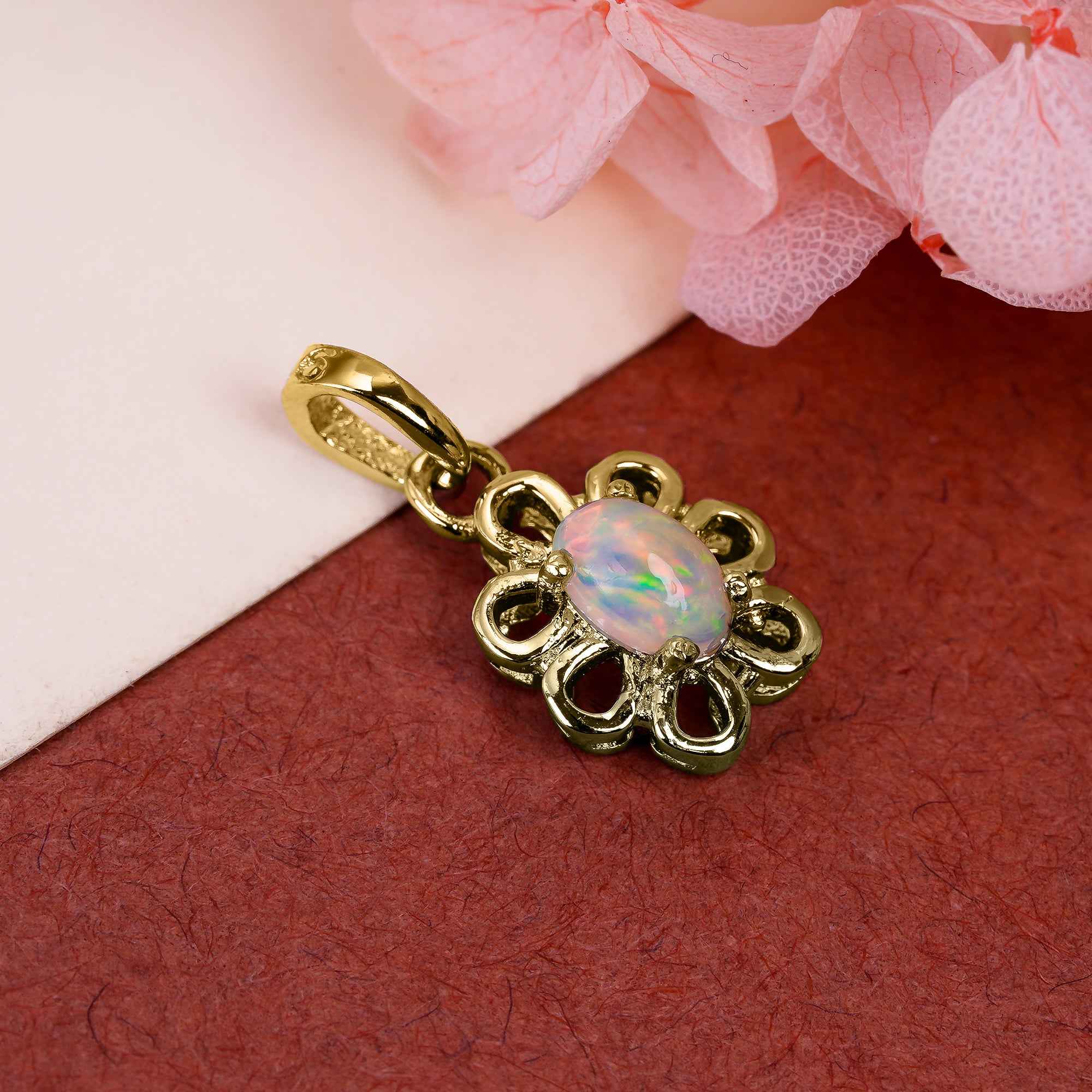 Opal Charm 4x6mm Oval Cabochon 925 Silver Boho Luxe Keepsake Necklace for Everyday Style