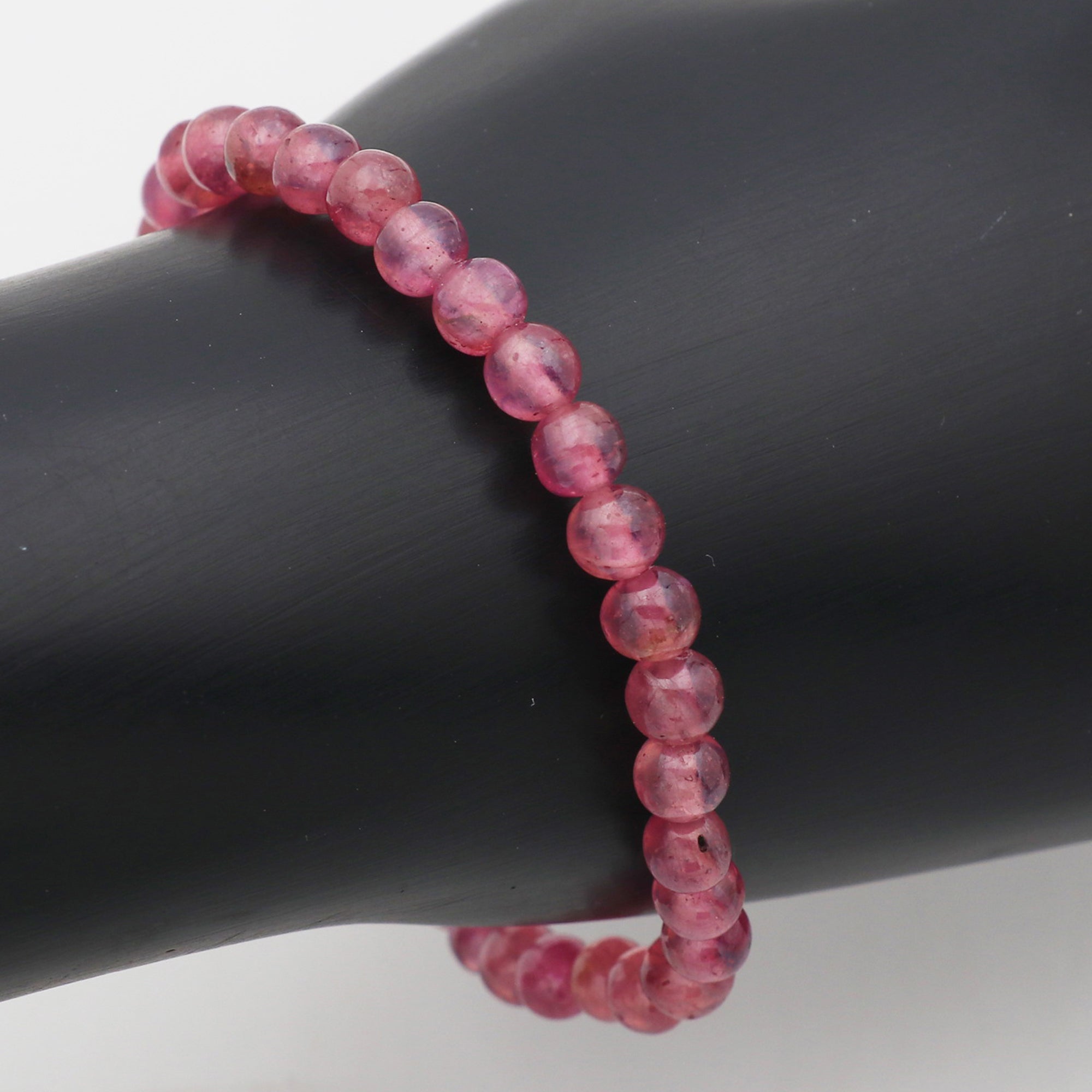 Natural Pink Sapphire Bracelet Round Plain Gemstone Beads Handmade 67 Ct
