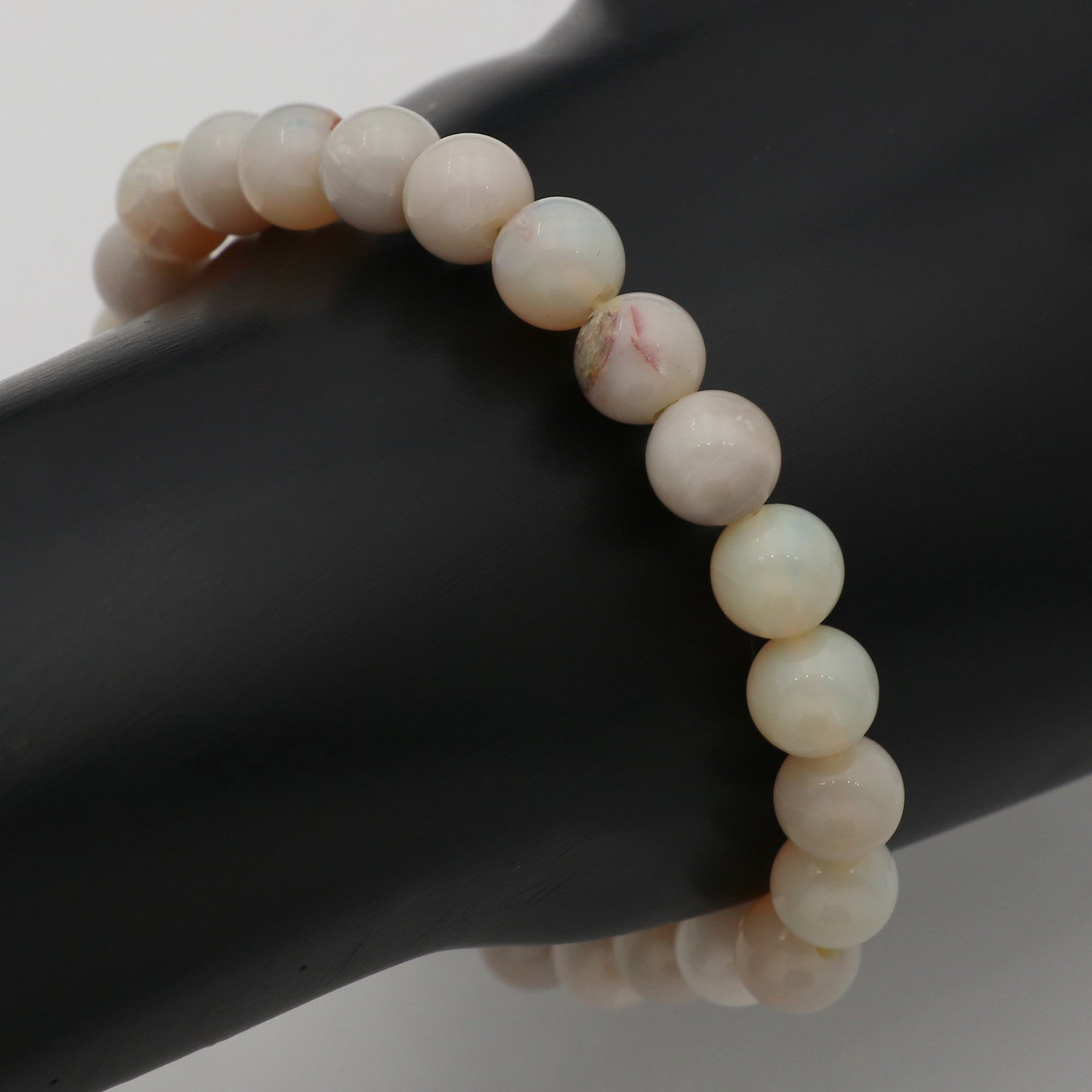 Natural Australian Opal Beaded Bracelet 8mm Round Gemstone 69 Ct Handmade Jewelry
