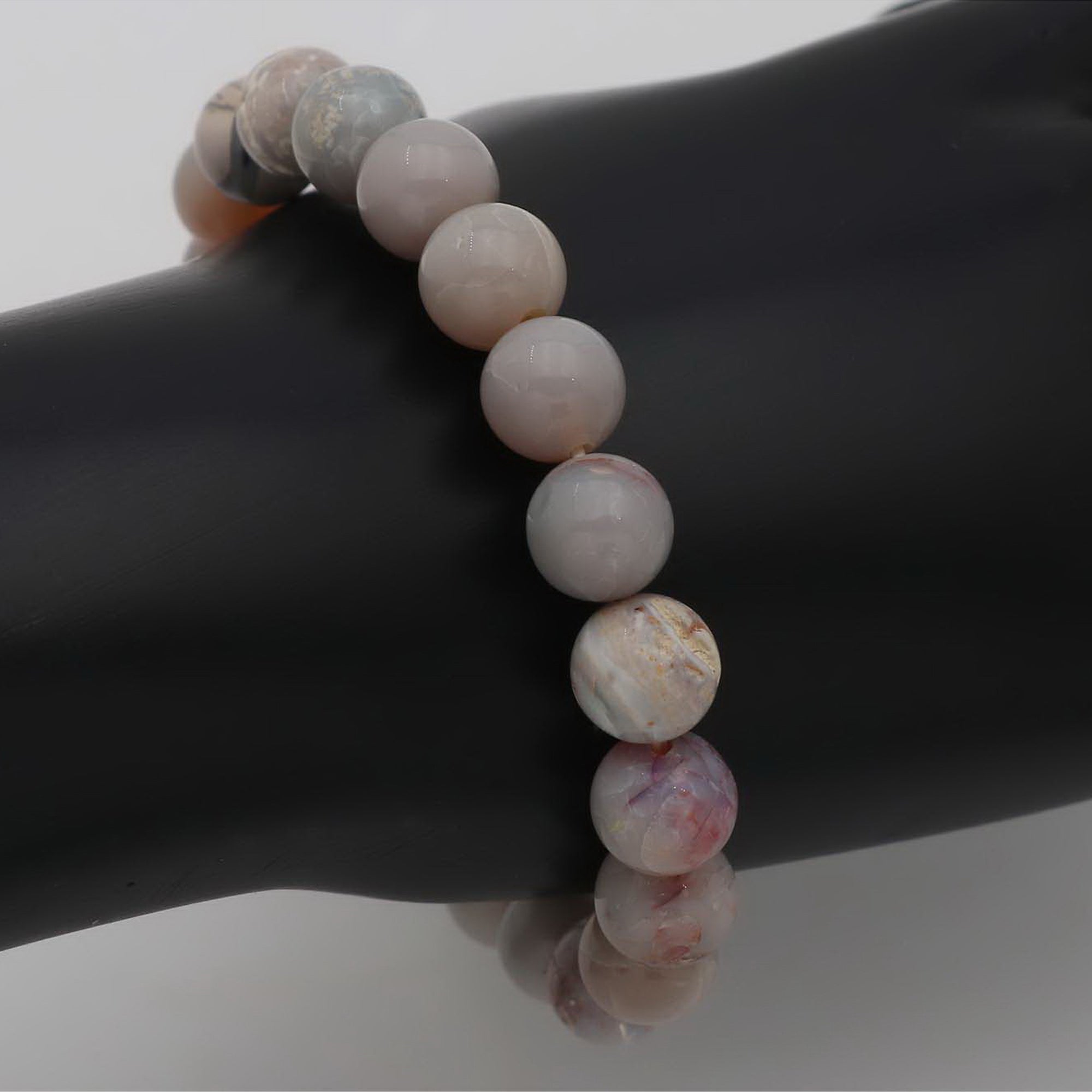 Australian Opal Bracelet 9.4–9.8mm Round Beads Handcrafted 106 Ct Jewelry