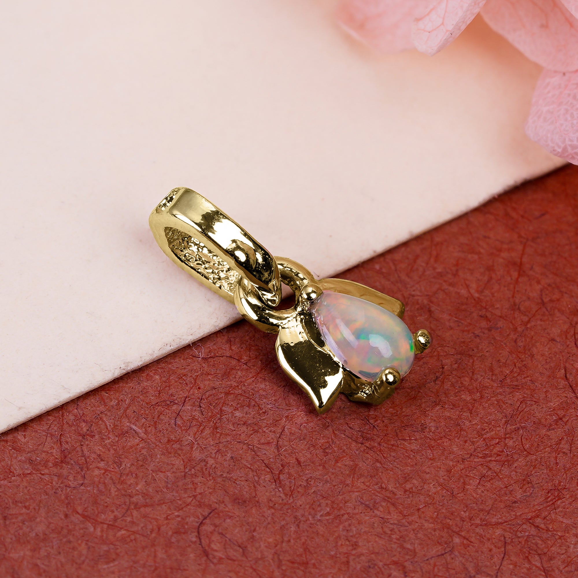 Natural Opal Drop Pendant 3x5mm Pear Cabochon Gemstone Necklace 925 Sterling Silver Handmade Fine Jewelry