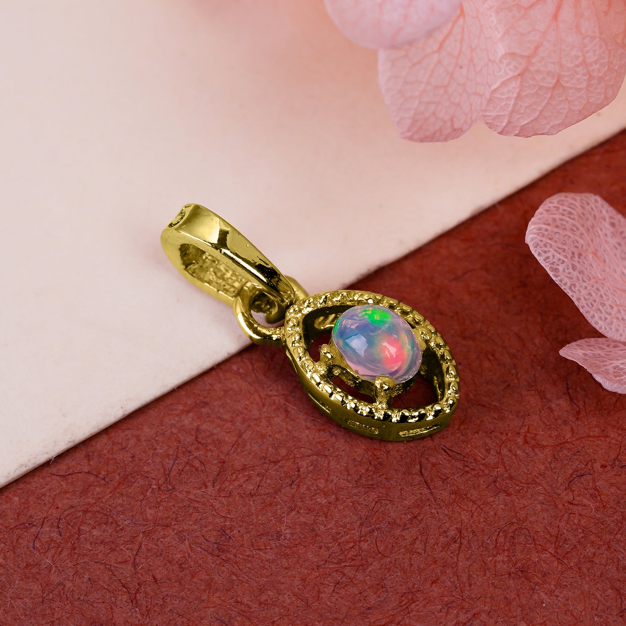 Minimalist Opal Pendant Necklace 3x4mm Oval Cabochon Gemstone 925 Sterling Silver Handmade Everyday Jewelry