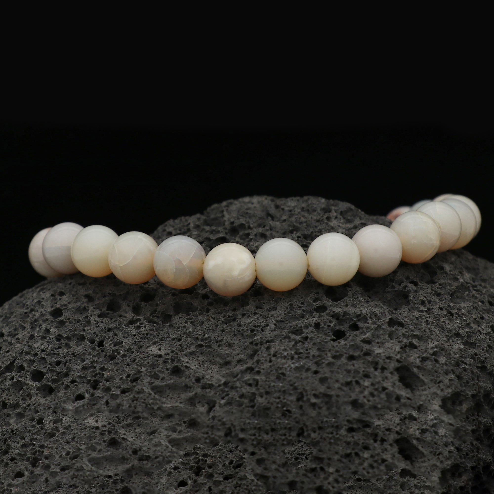 Natural Australian Opal Beaded Bracelet 8mm Round Gemstone 69 Ct Handmade Jewelry