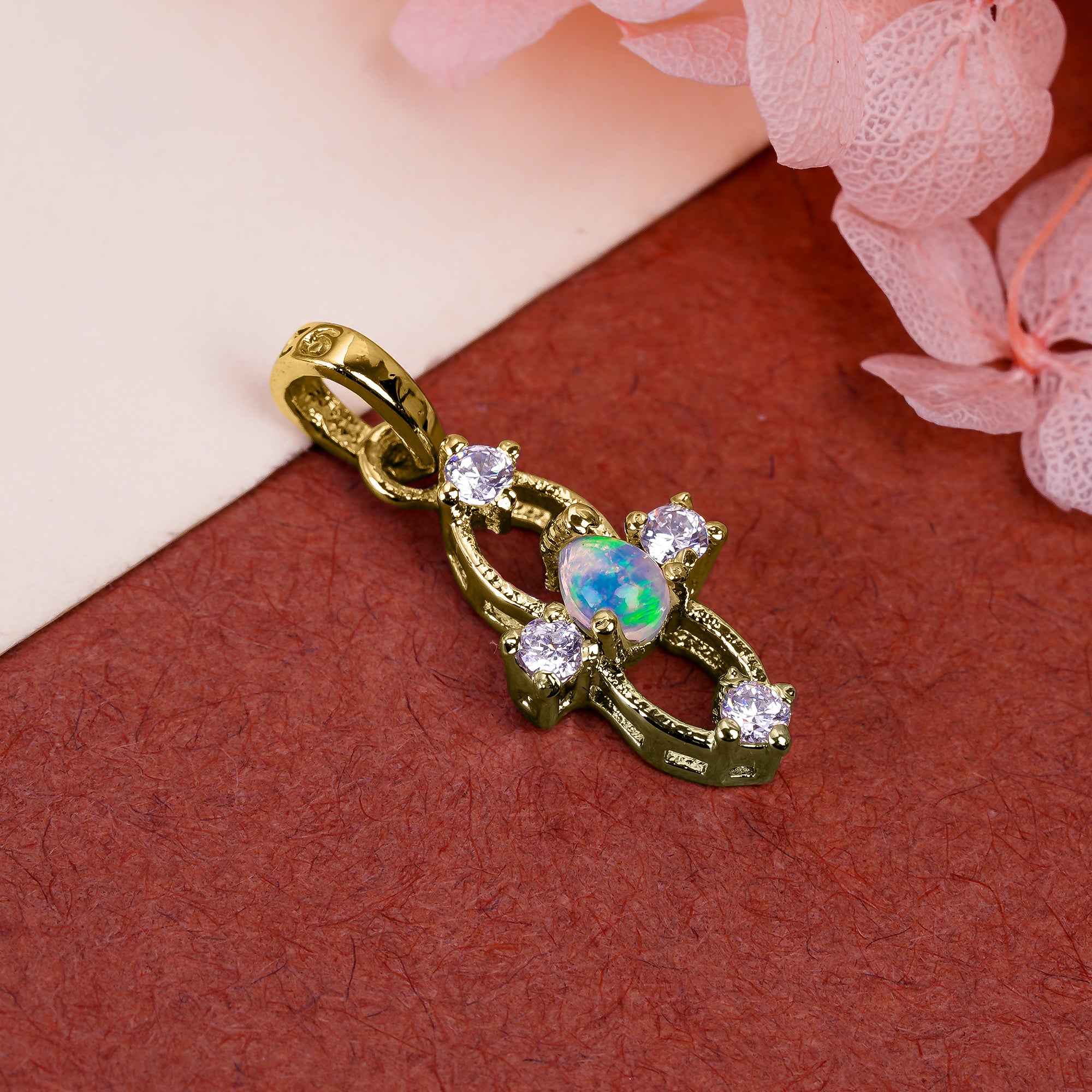 Ethiopian White Opal Pendant 3x4mm Pear Cabochon 925 Sterling Silver Delicate Gemstone Necklace