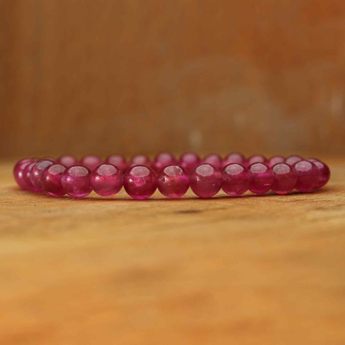 Natural Pink Sapphire Bracelet Round Plain Gemstone Beads Handmade 117 Ct