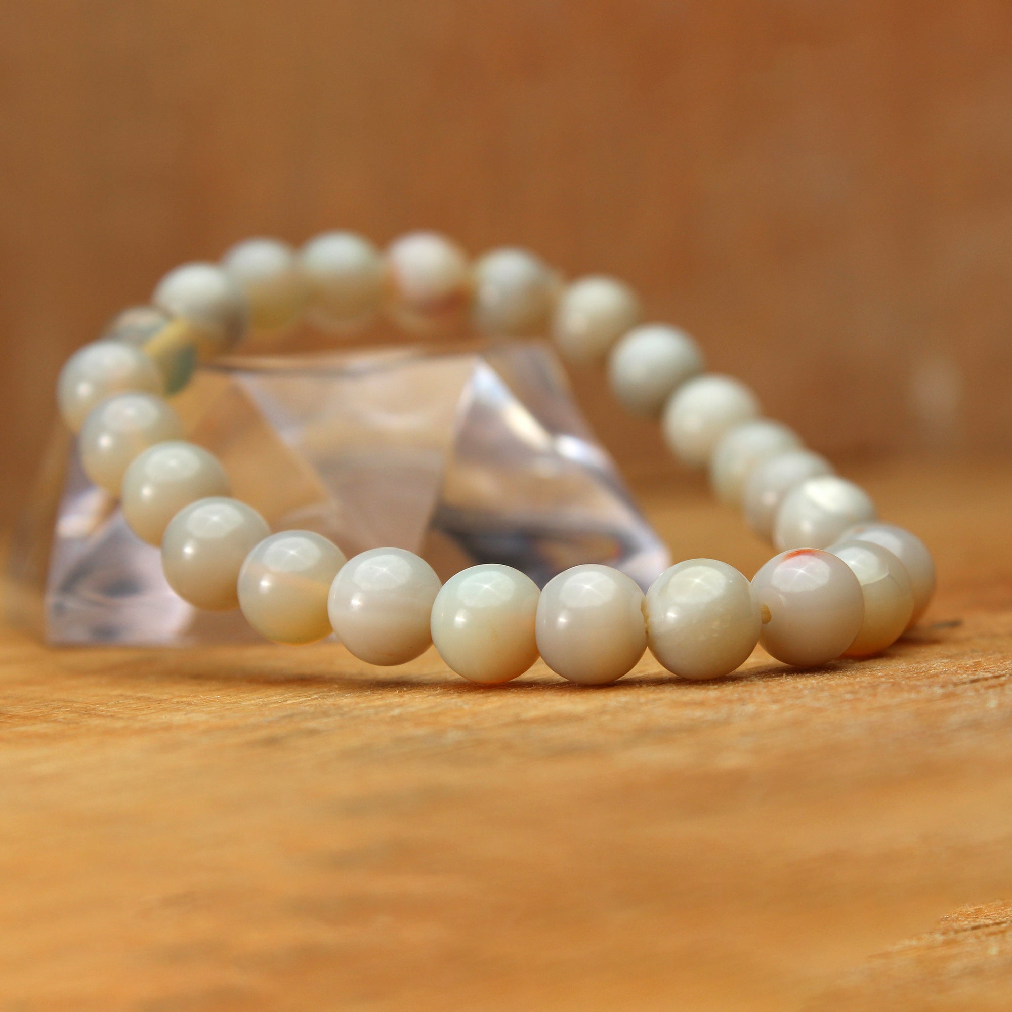 Radiant Australian Opal Bracelet Polished Round Gem Beads Handmade Jewelry 69 Ct