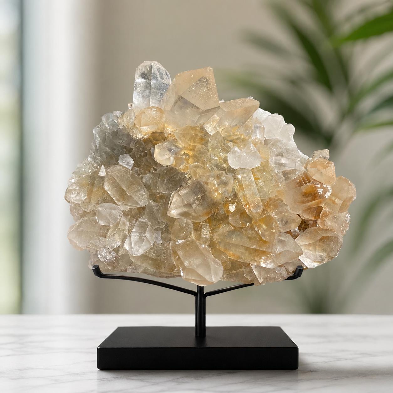 Golden Healer Quartz,Yellow Samadhi Quartz Cluster, 735gm, Natural Mineral Quartz