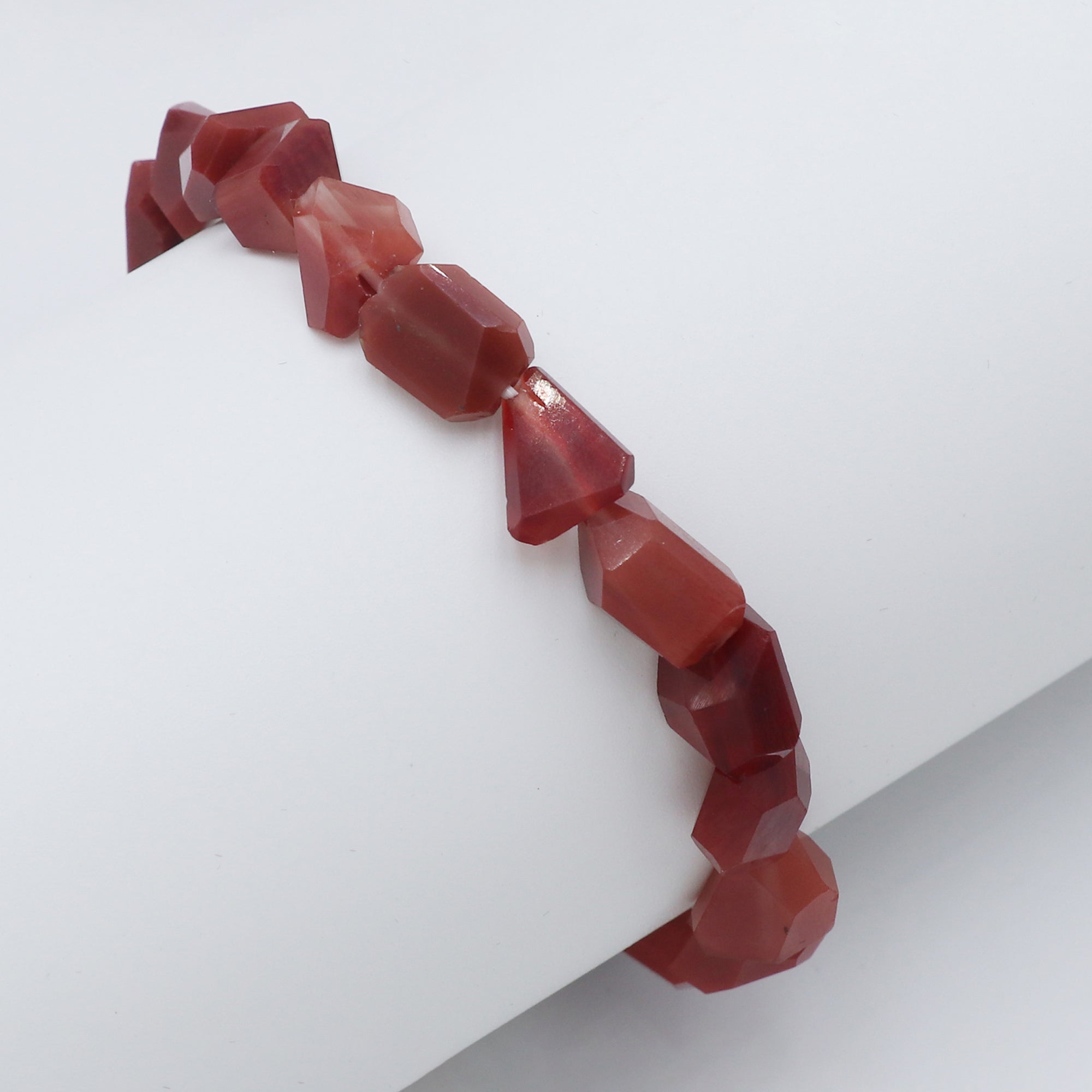 Natural Andesine Faceted Tumble Bracelet Handmade Gemstone Bracelet 72 Ct