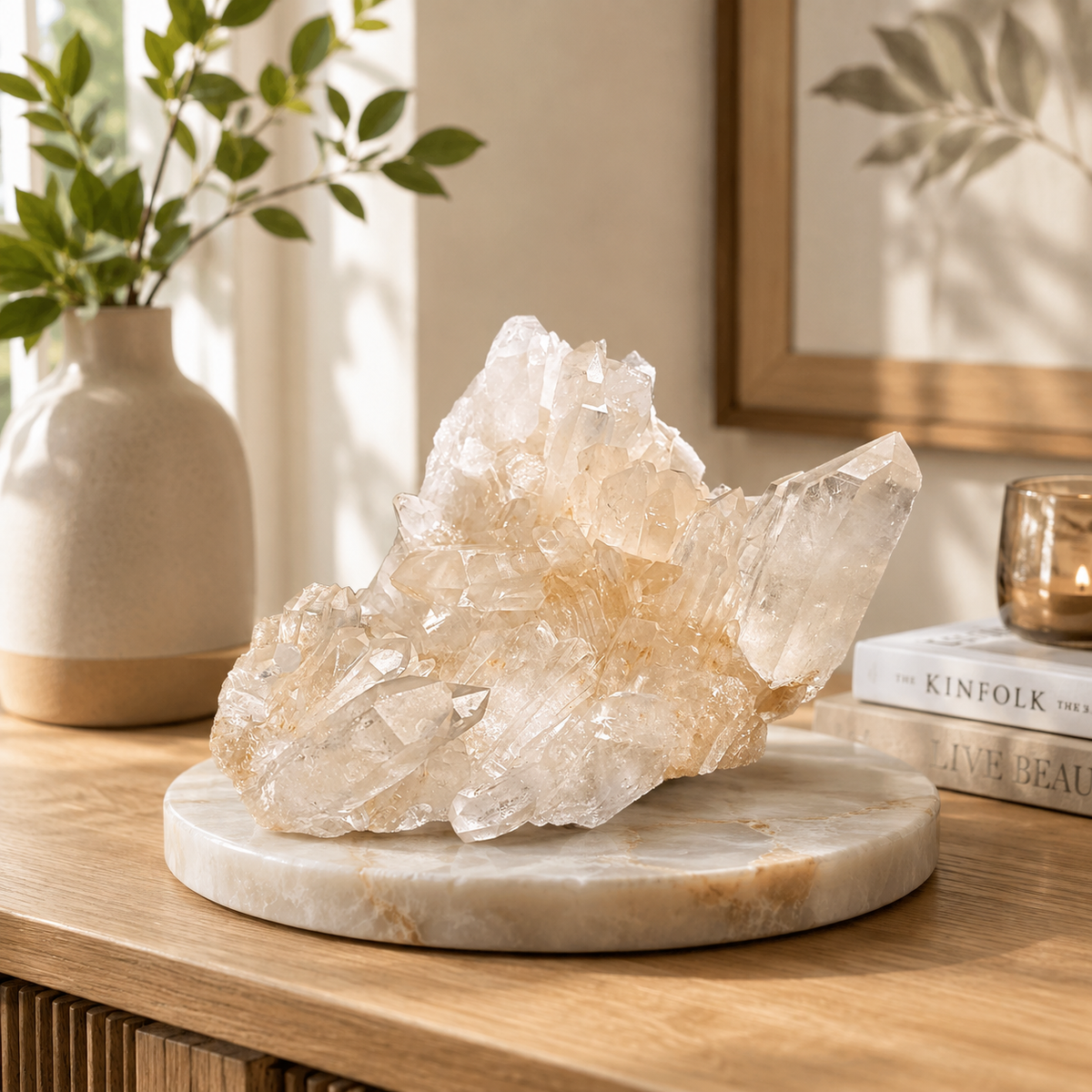 Himalayan Pink Quartz Display Natural Cluster Raw Mineral Specimen