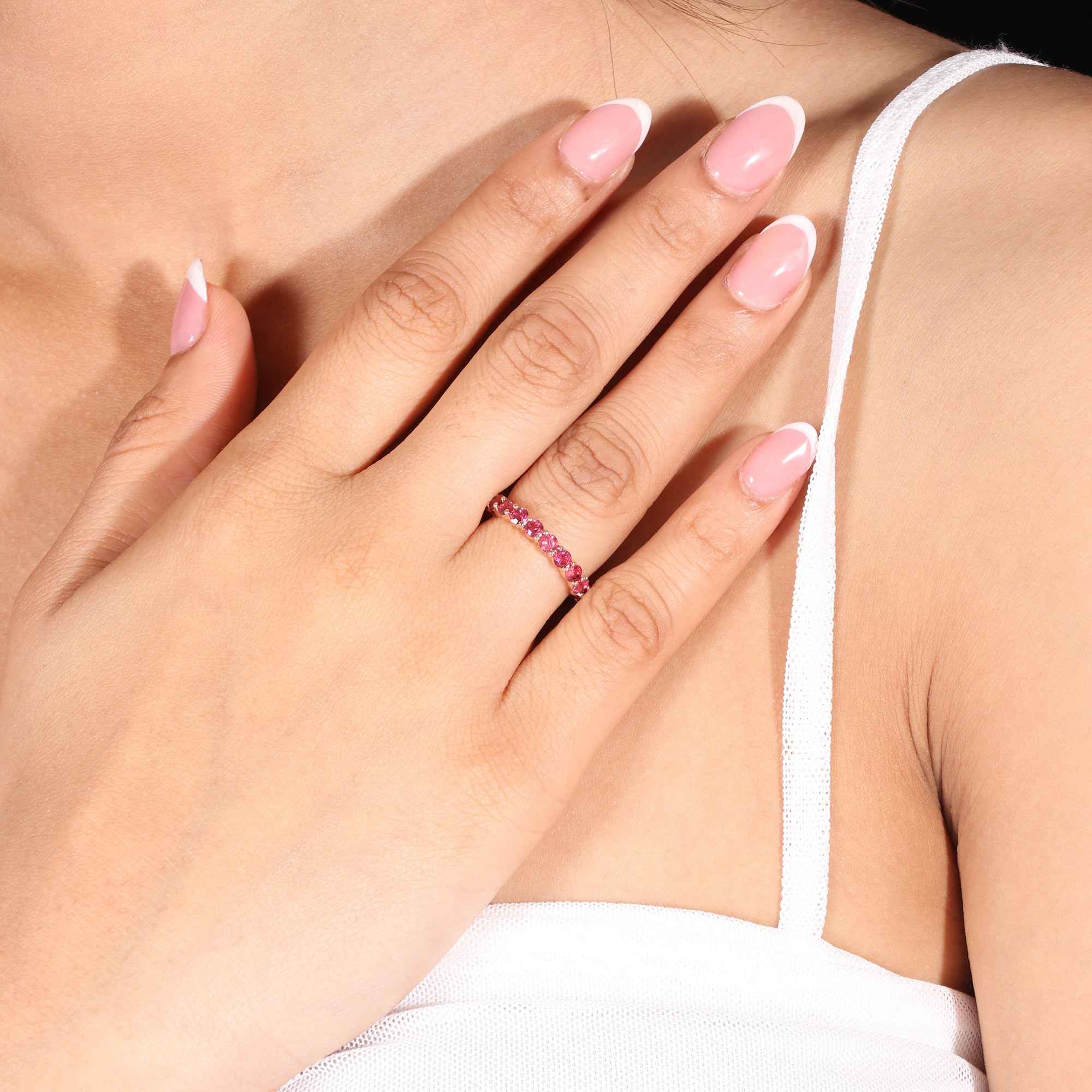Natural Rhodolite 3mm Round Cut Ring 925 Sterling Silver Handmade Pink Purple Gemstone Solitaire Ring