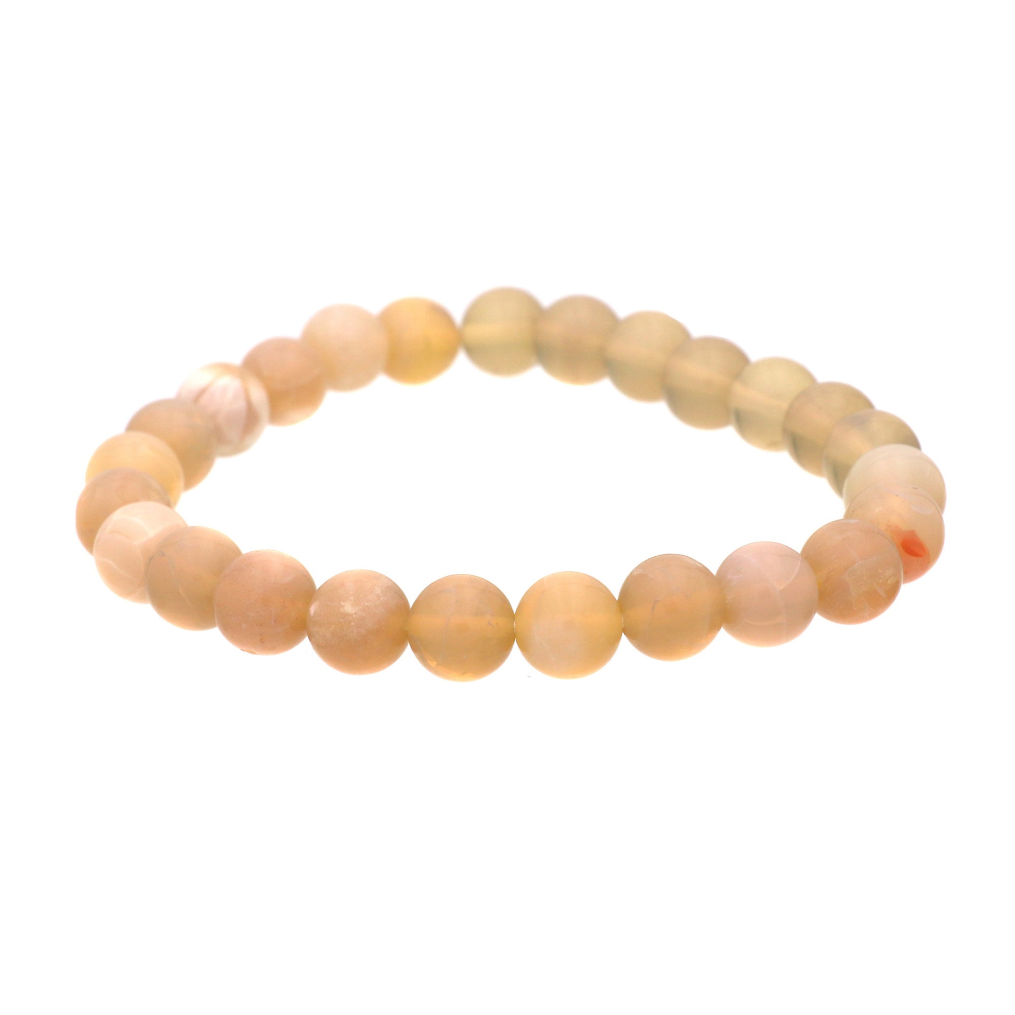 Australian Opal Gemstone Bracelet 8mm Round Beads 69 Ct Natural Handmade Jewelry