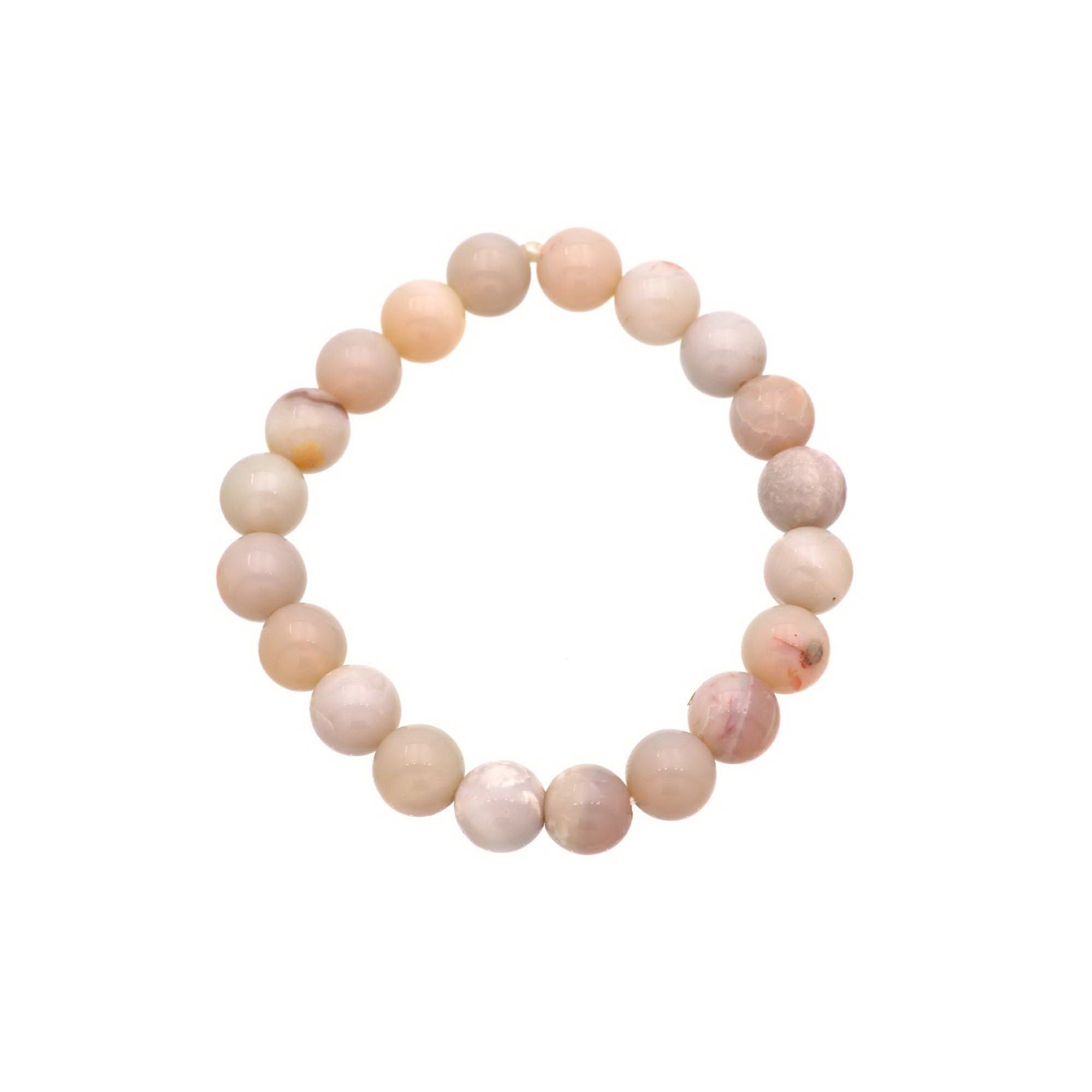 Australian Opal Bracelet 9.5–9.8mm Polished Round Beads Handmade 101 Ct