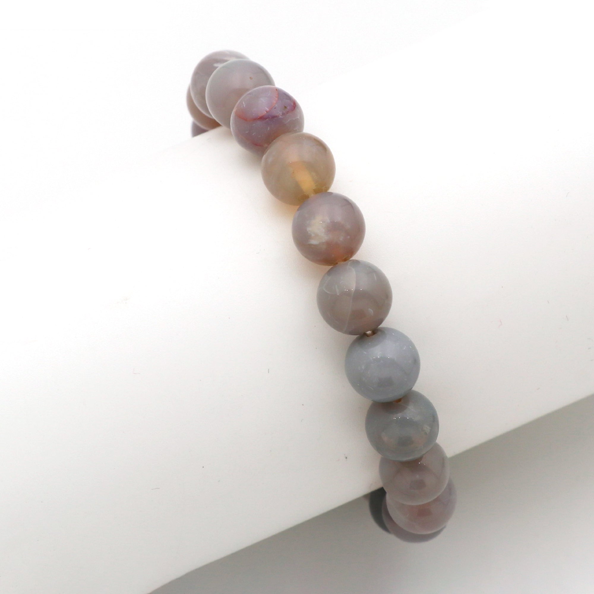 Polished Australian Opal Bead Bracelet Natural Round Stone Jewelry 107 Ct