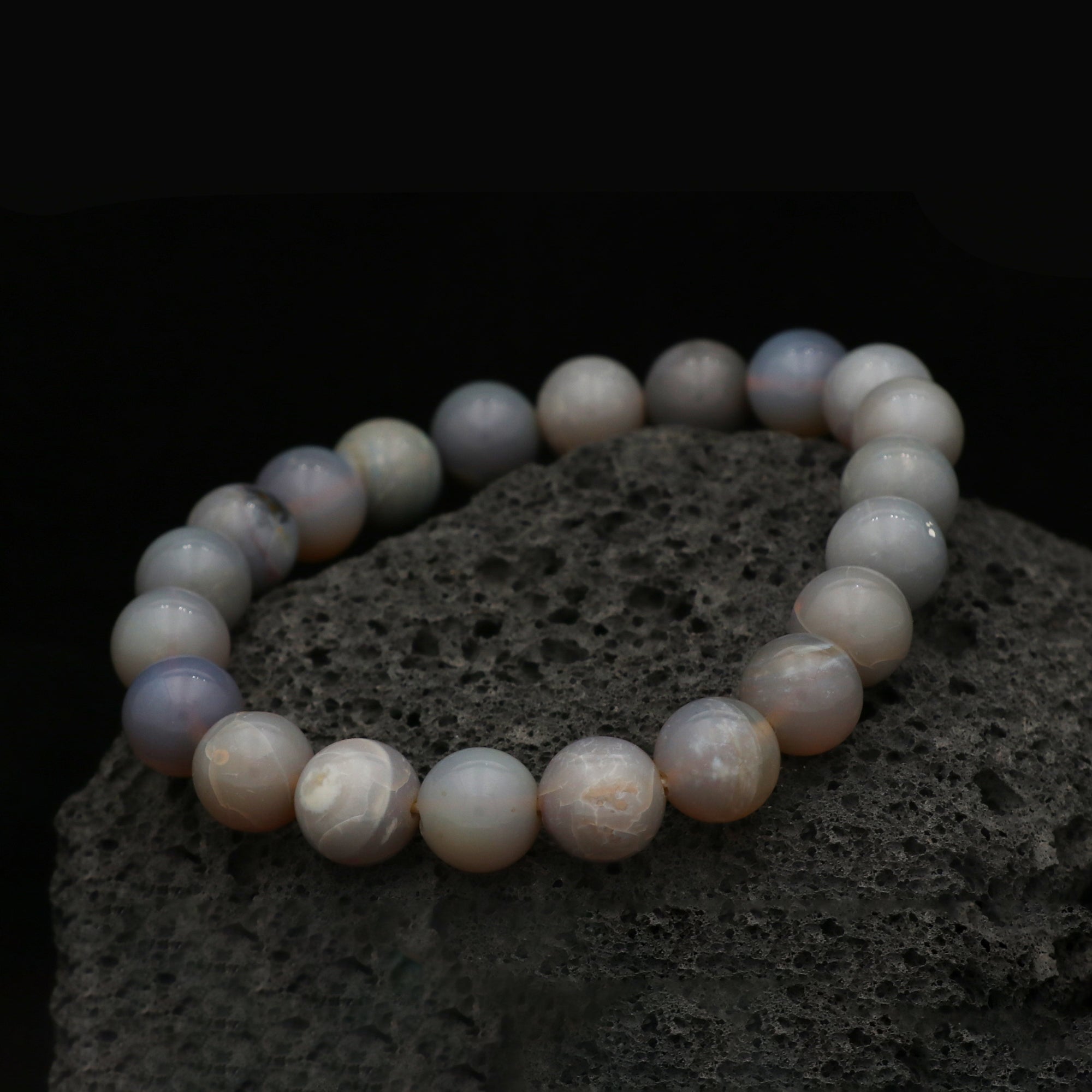 Polished Australian Opal Bead Bracelet Natural Round Stone Jewelry 107 Ct