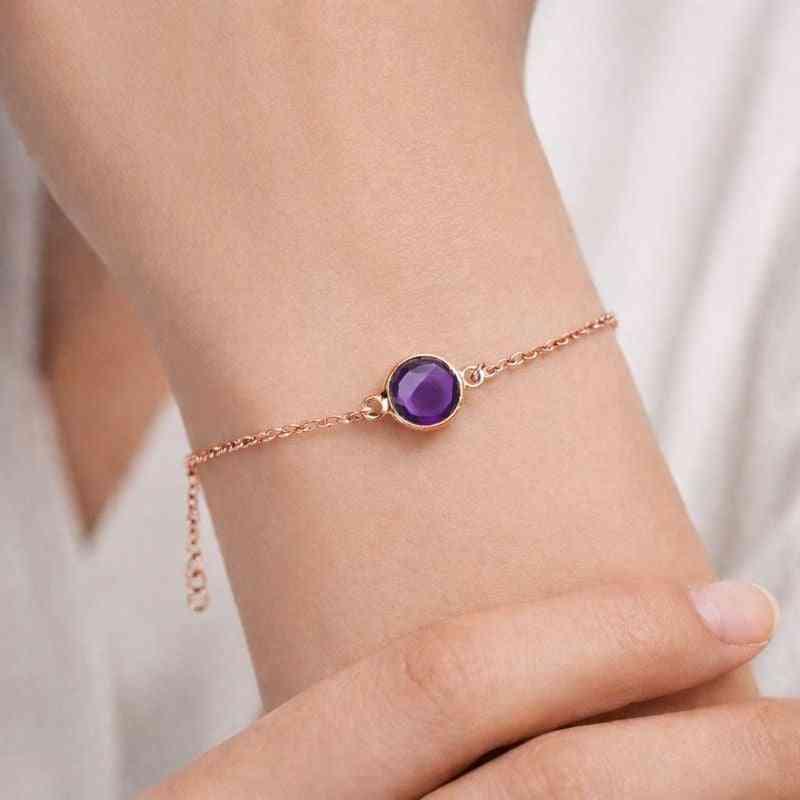 Amethyst Silver Bracelet – Rose Cut Gemstone Bracelets