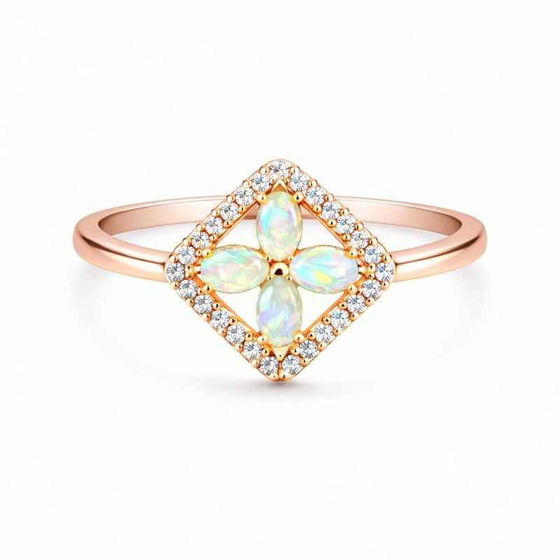 Delicate White Ethiopian Opal Ring 3x5mm Oval Cabochon 925 Sterling Silver Handmade Stackable Ring