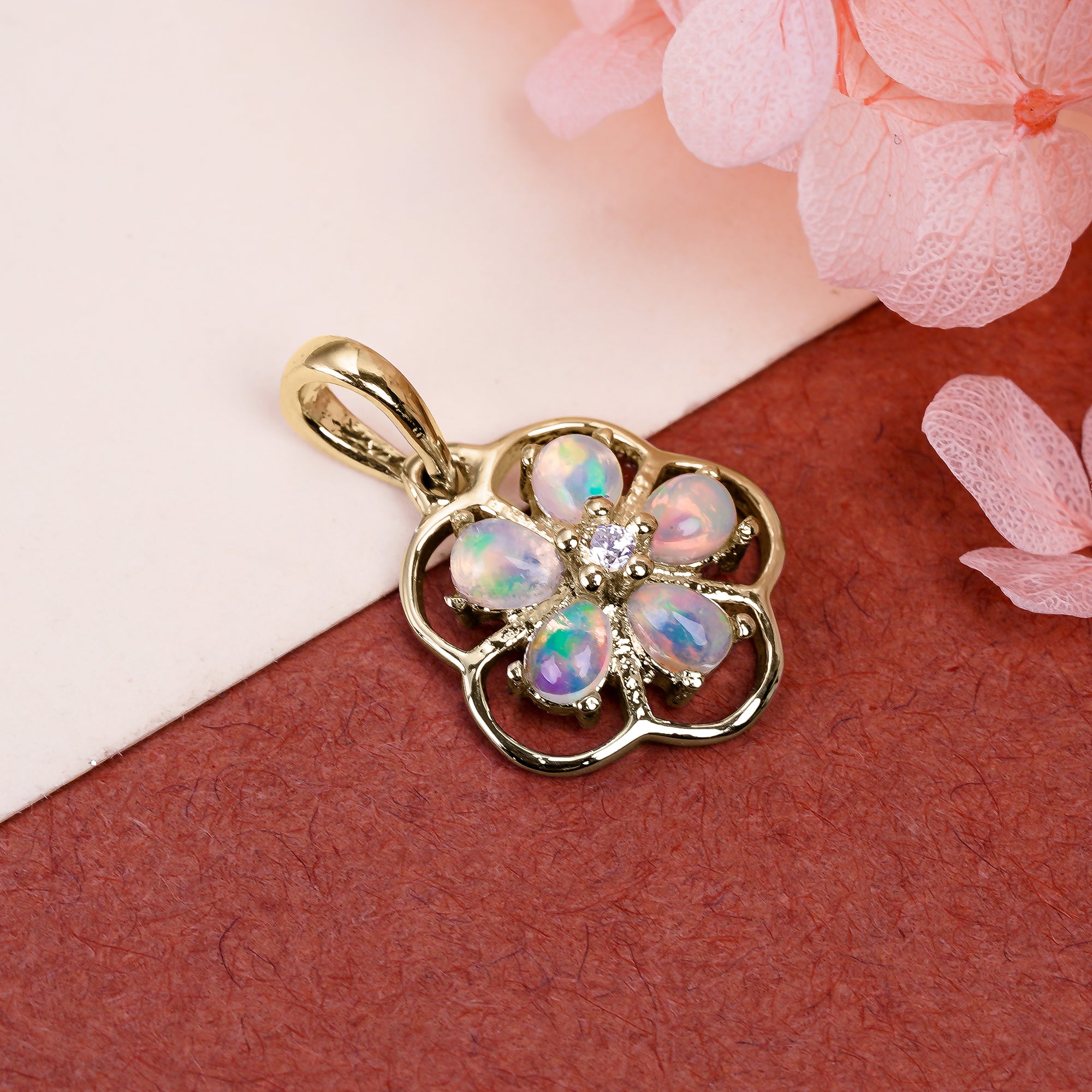 Opal Pendant 3x4mm Pear Cabochon 925 Silver Petite Charm Modern Minimal Fashion Accessory