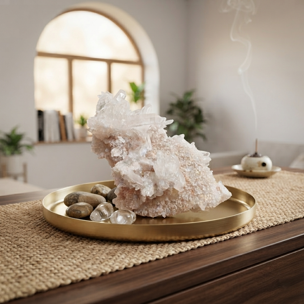 Natural Himalayan White Quartz Cluster Collector Display Raw Mineral