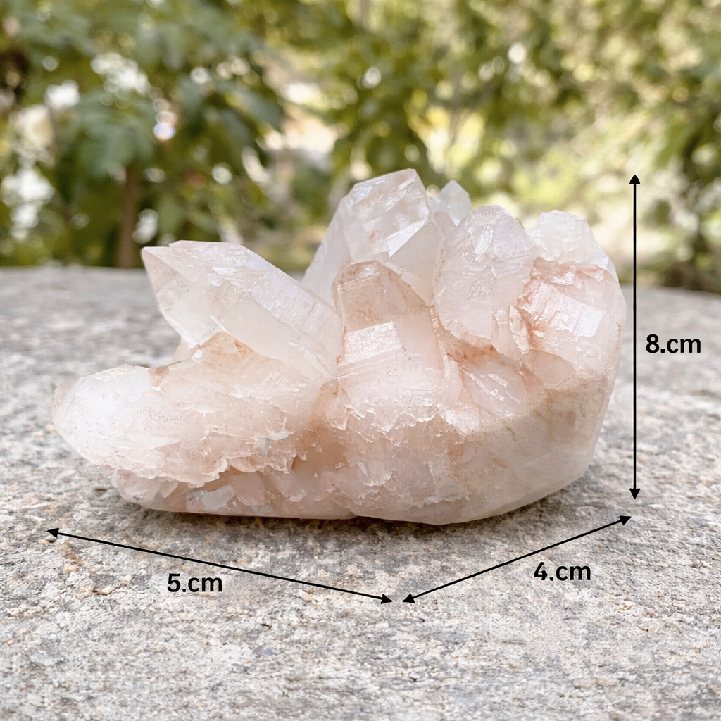 Pink and White Natural Himalayan Quartz Samadhi Raw Mineral Crystal Cluster Display Specimen