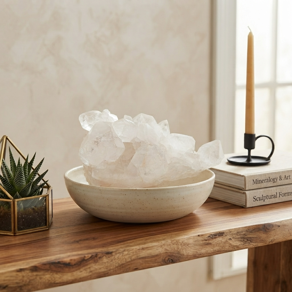 Raw Himalayan White Quartz Cluster Collector Natural Display Mineral