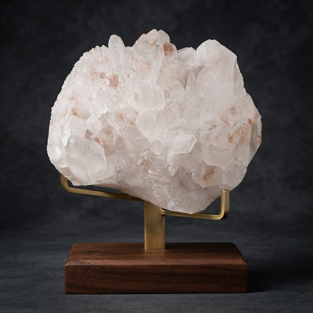 Pink Samadhi Quartz Crystal Cluster Raw Himalayan Energy Healing Display Stone