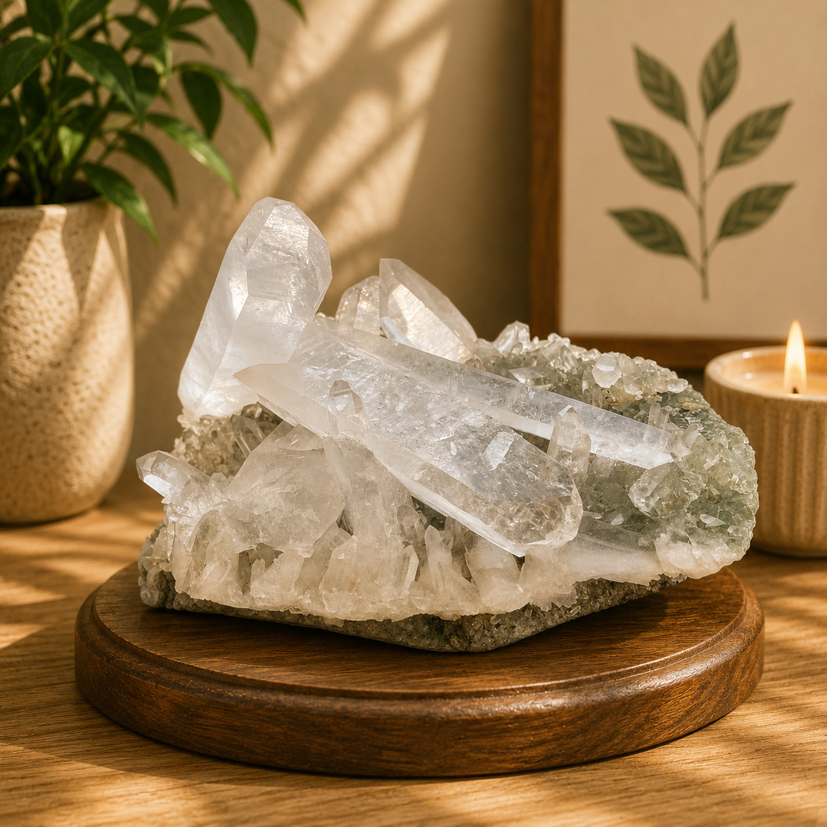 Vzorek minerálu Green Phantom Himálayan Quartz Cluster Crystal 595g