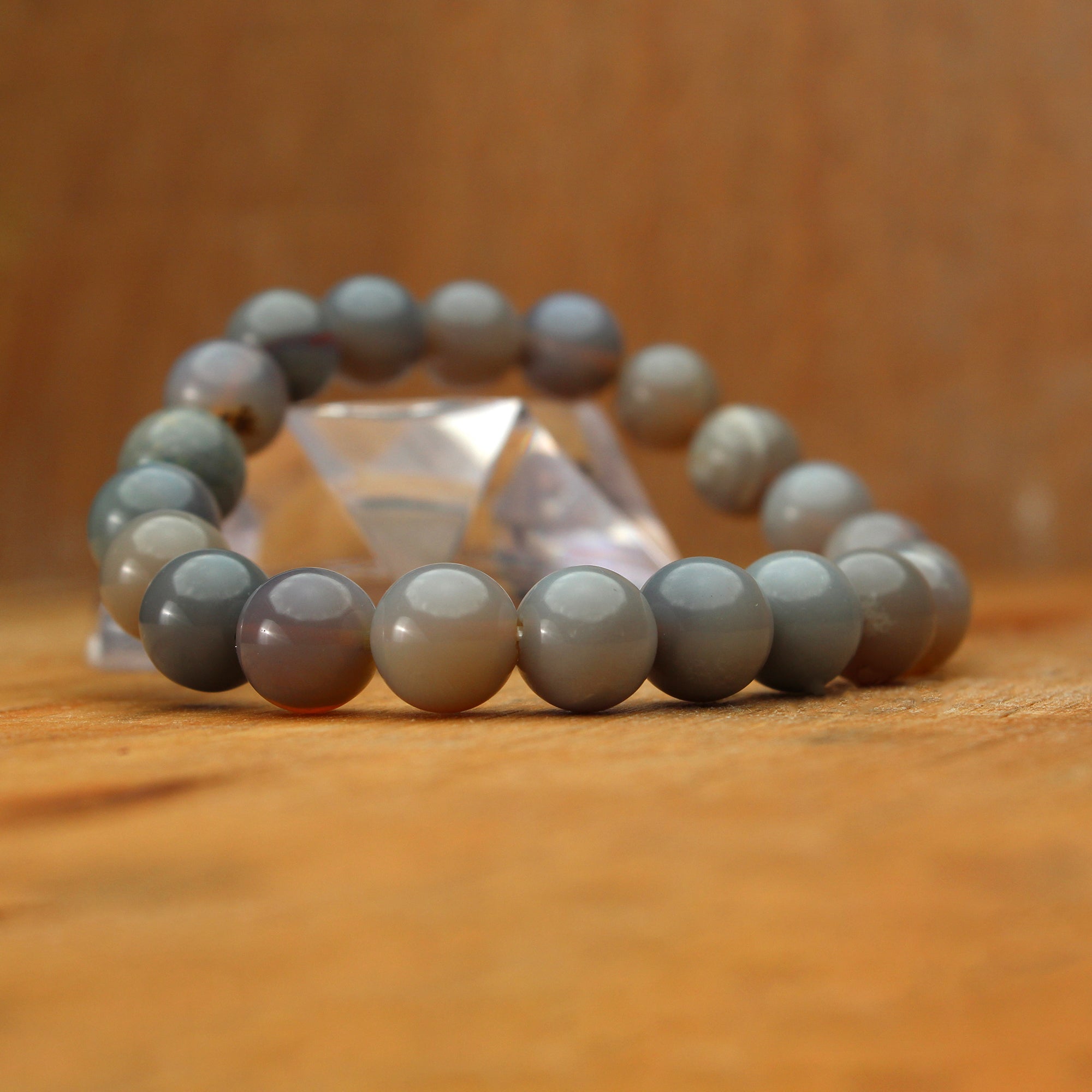 Polished Australian Opal Bead Bracelet Natural Round Stone Jewelry 107 Ct