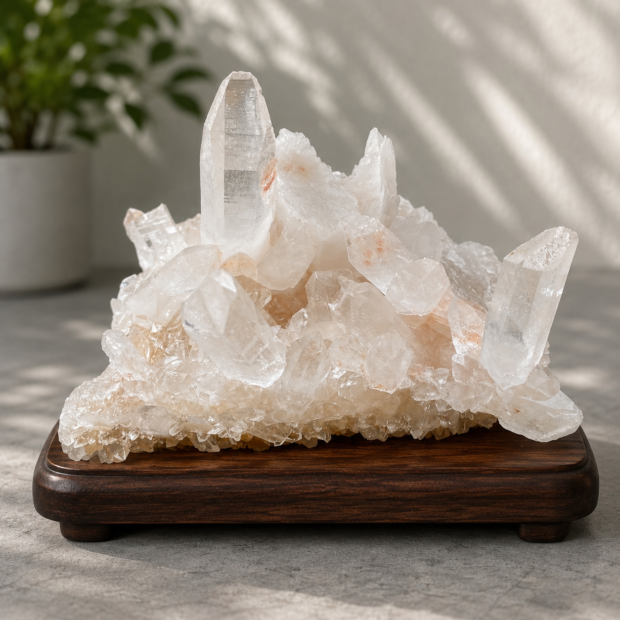 Pink Samadhi Quartz Crystal Cluster Healing Display Natural Himalayan Energy