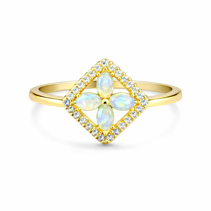 Delicate White Ethiopian Opal Ring 3x5mm Oval Cabochon 925 Sterling Silver Handmade Stackable Ring