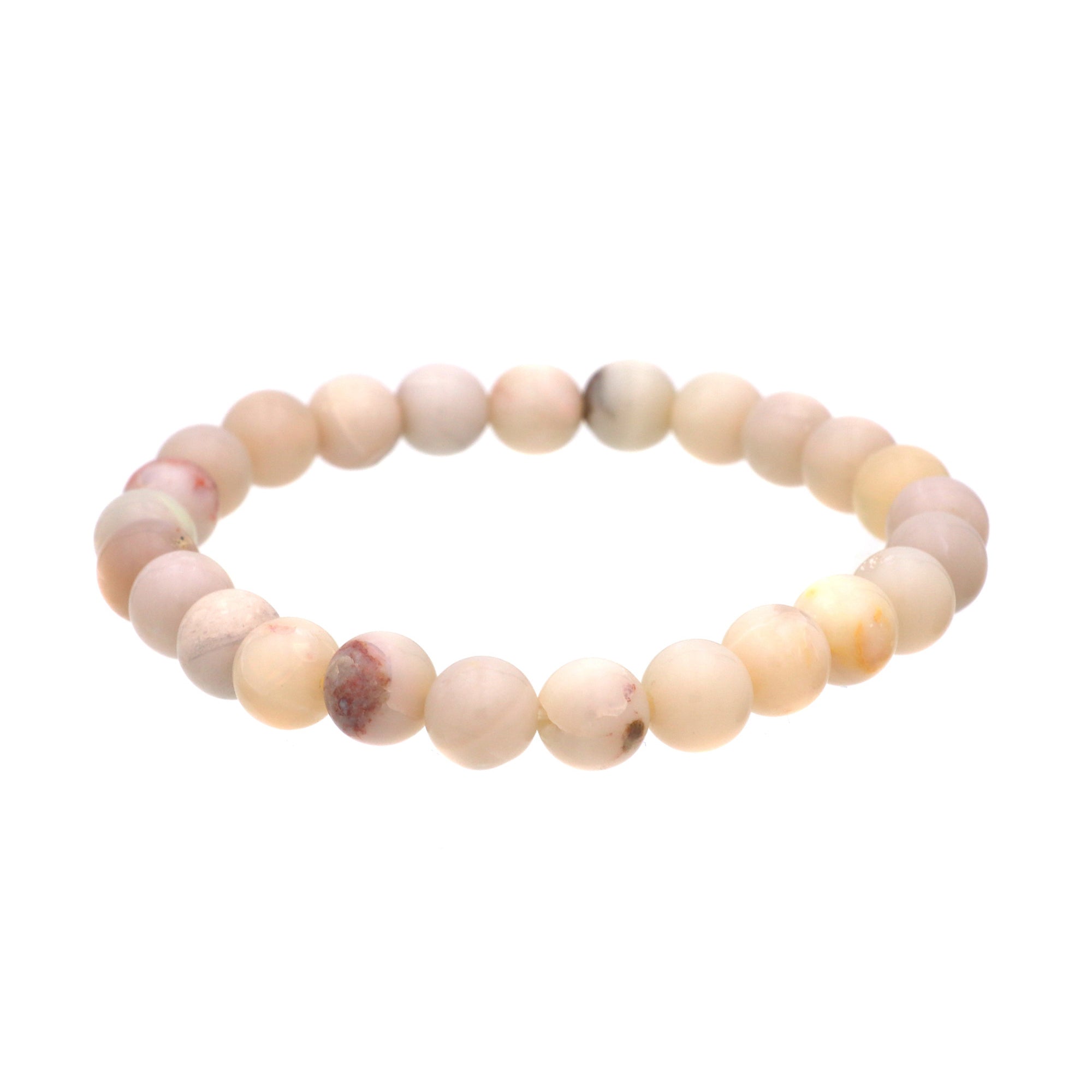 Natural Australian Opal Bracelet 70 Ct Polished Round Beads Handmade Jewelry