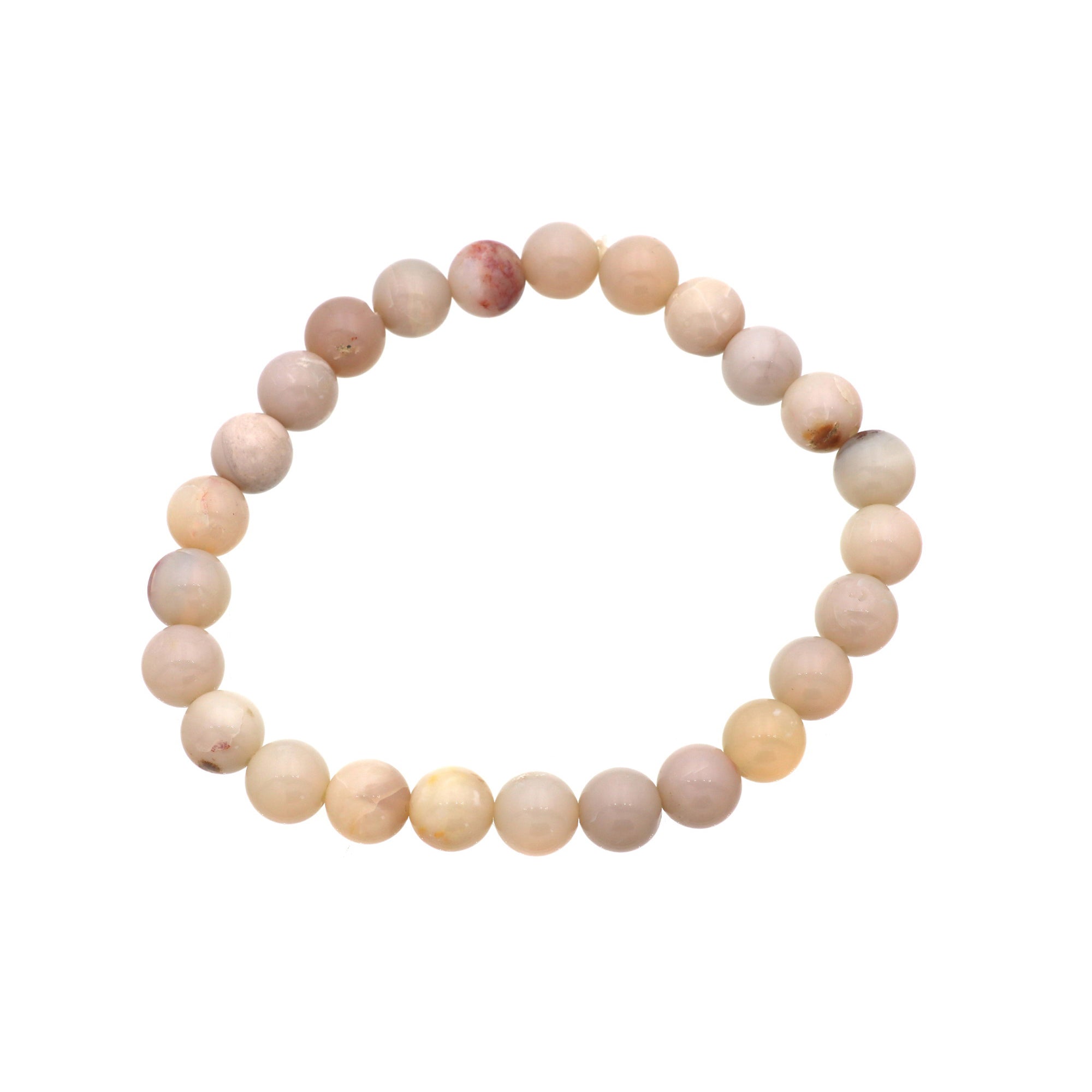 Natural Australian Opal Bracelet 70 Ct Polished Round Beads Handmade Jewelry