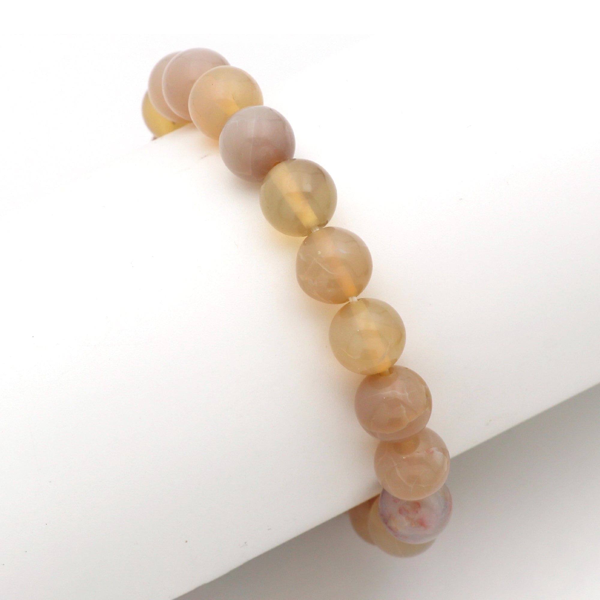 Smooth Australian Opal Bracelet Round Gemstone Beads Handmade Jewelry 101 Ct