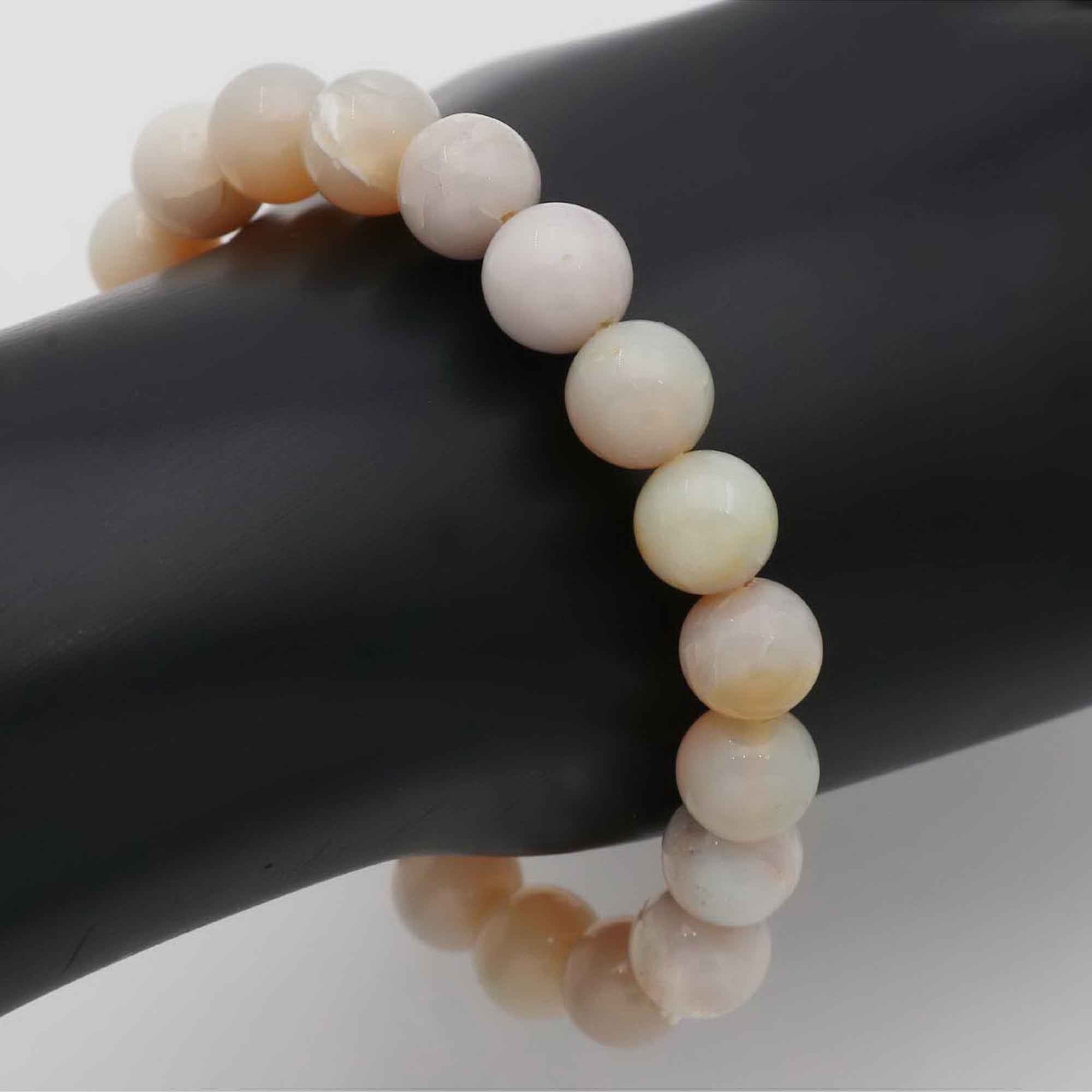 Australian Opal Round Bead Bracelet 9.3–9.8mm Natural Handmade Jewelry 100 Ct