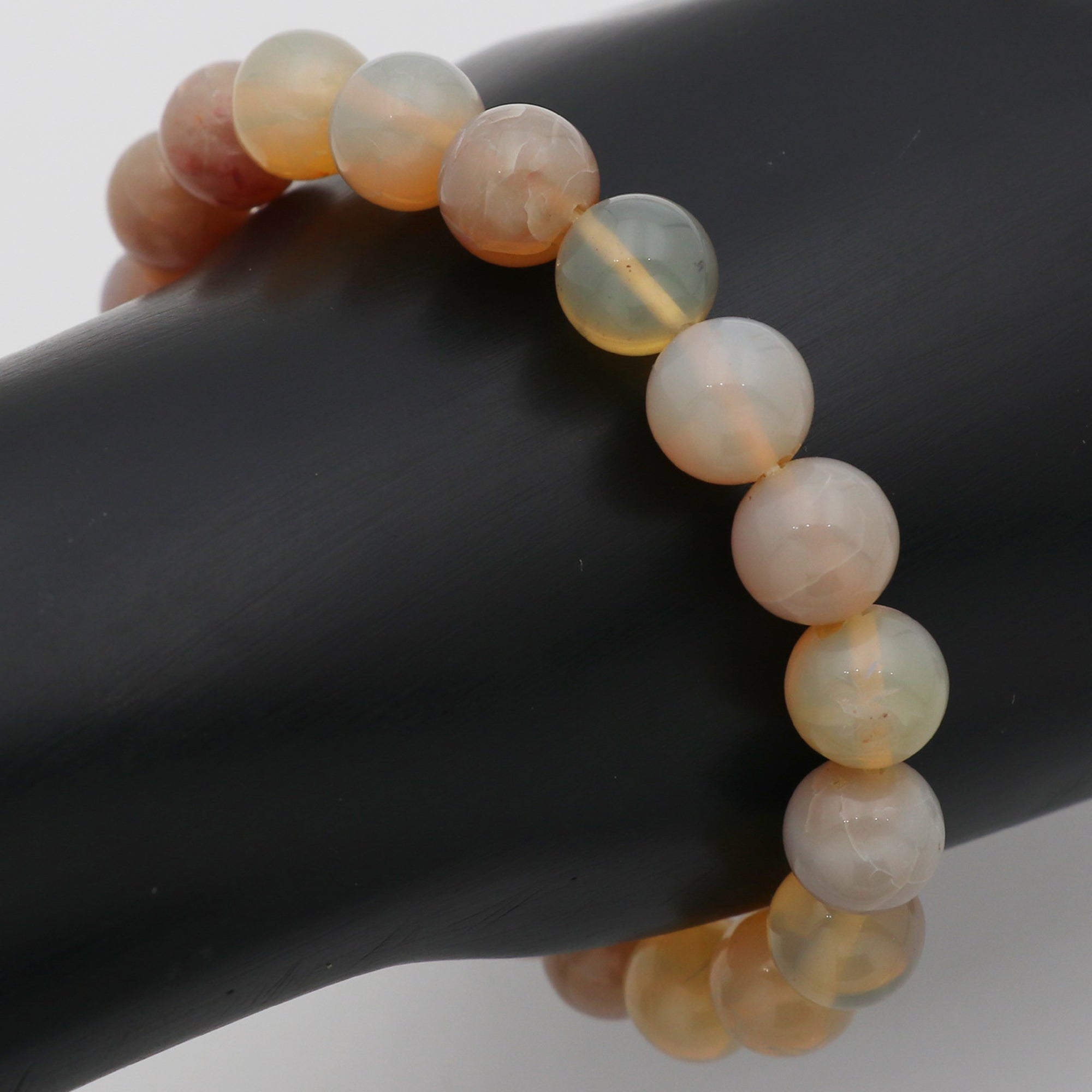 Smooth Australian Opal Bracelet Round Gemstone Beads Handmade Jewelry 101 Ct