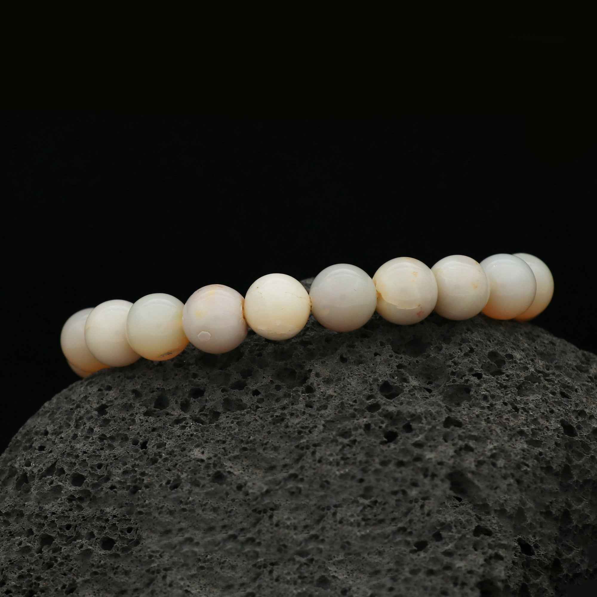 Australian Opal Round Bead Bracelet 9.3–9.8mm Natural Handmade Jewelry 100 Ct