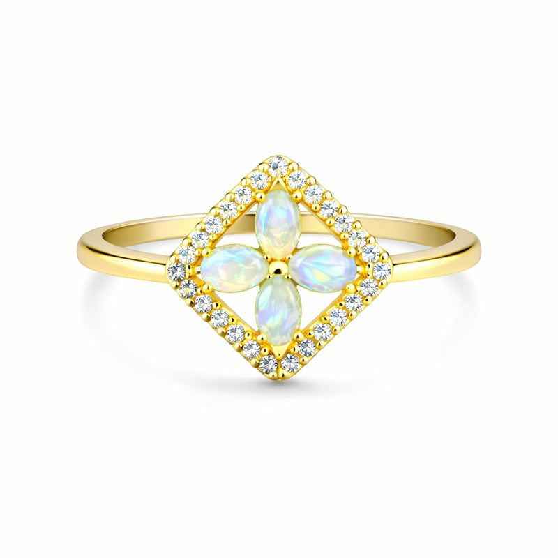 Delicate White Ethiopian Opal Ring 3x5mm Oval Cabochon 925 Sterling Silver Handmade Stackable Ring