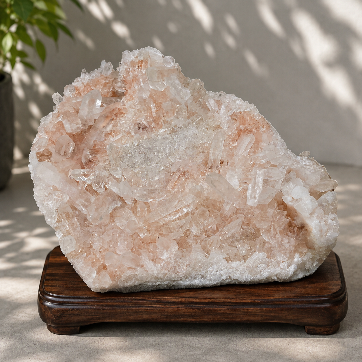 Natural Himalayan Pink Quartz Cluster 905g Raw Crystal Mineral Specimen Stone
