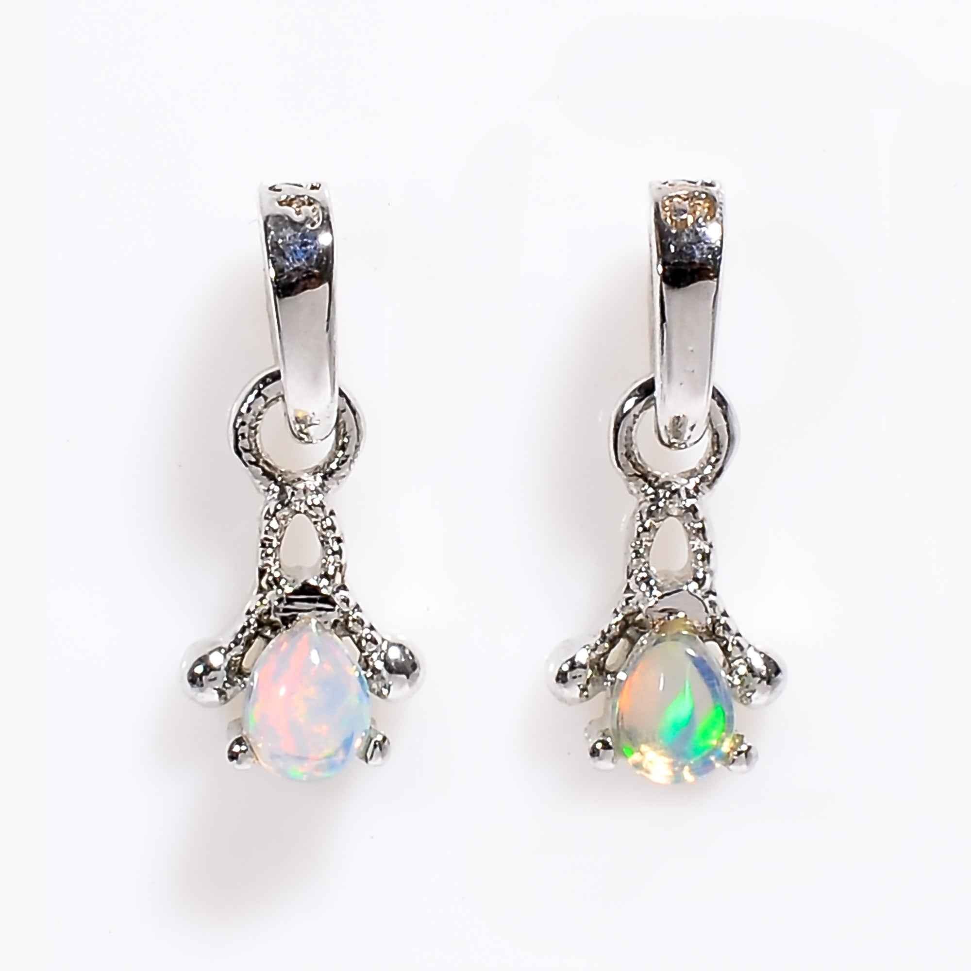 Natural Opal Pendant 3x4mm Pear Cabochon 925 Sterling Silver Necklace October Birthstone Handmade Jewelry Gift