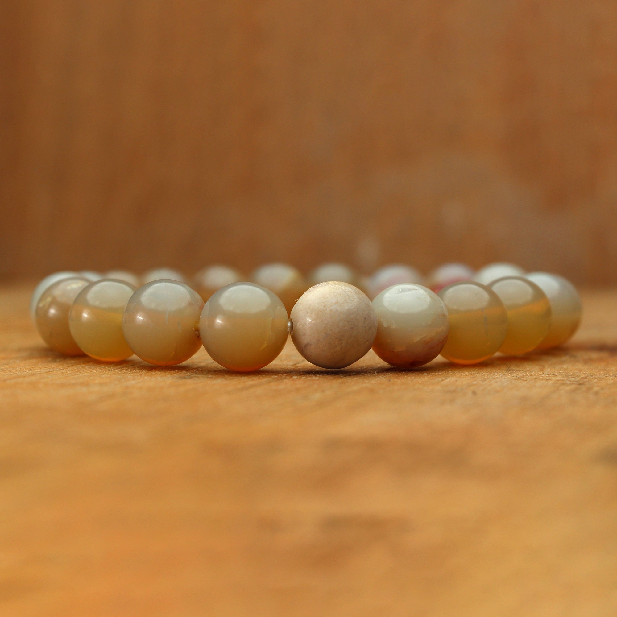 Refined Australian Opal Bracelet Natural Round Stone Beads Handmade 104 Ct