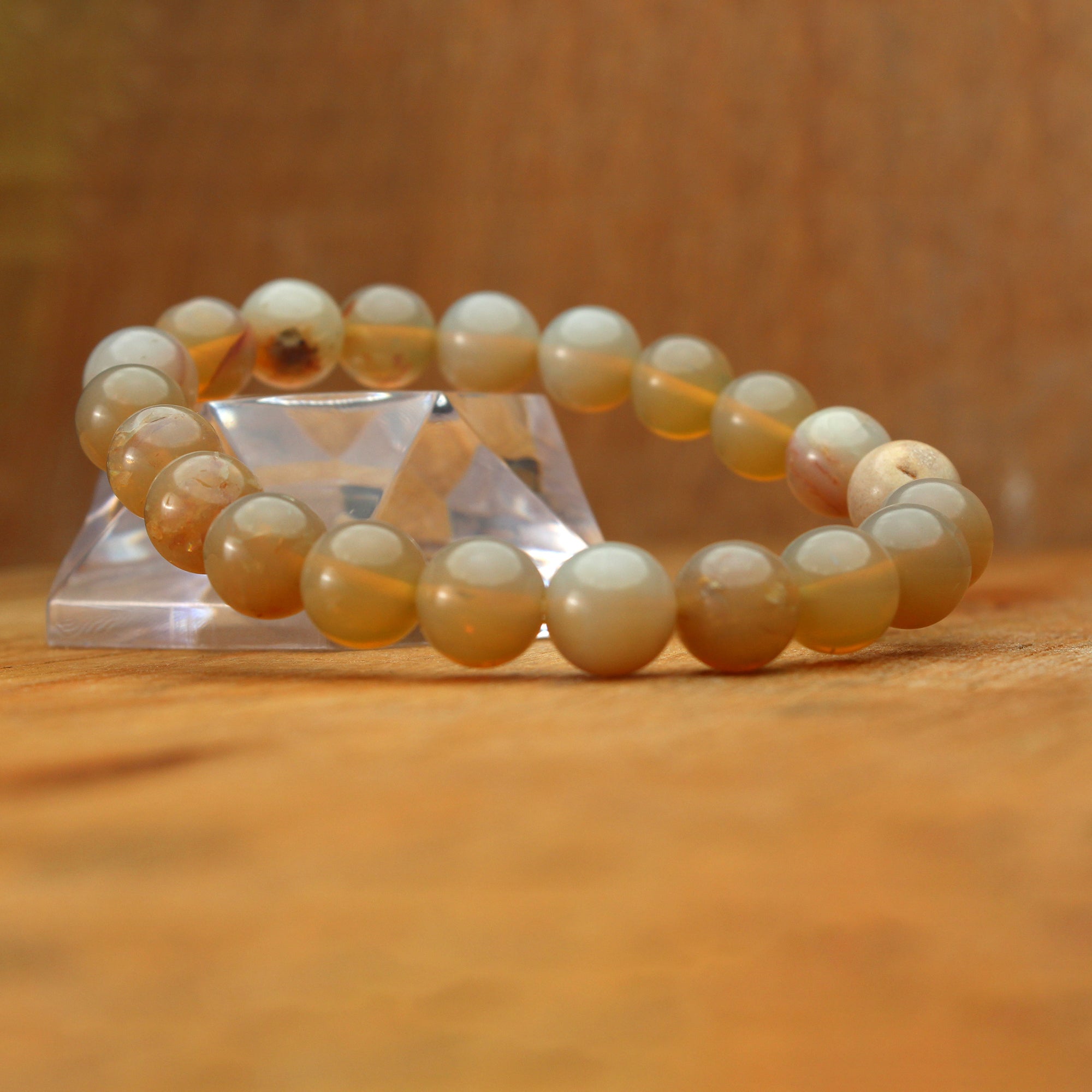 Refined Australian Opal Bracelet Natural Round Stone Beads Handmade 104 Ct