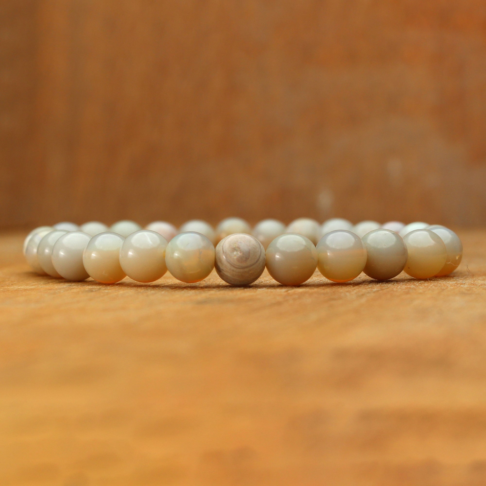 Graceful Australian Opal Bracelet Petite Round Gemstone Beads Handmade 69 Ct