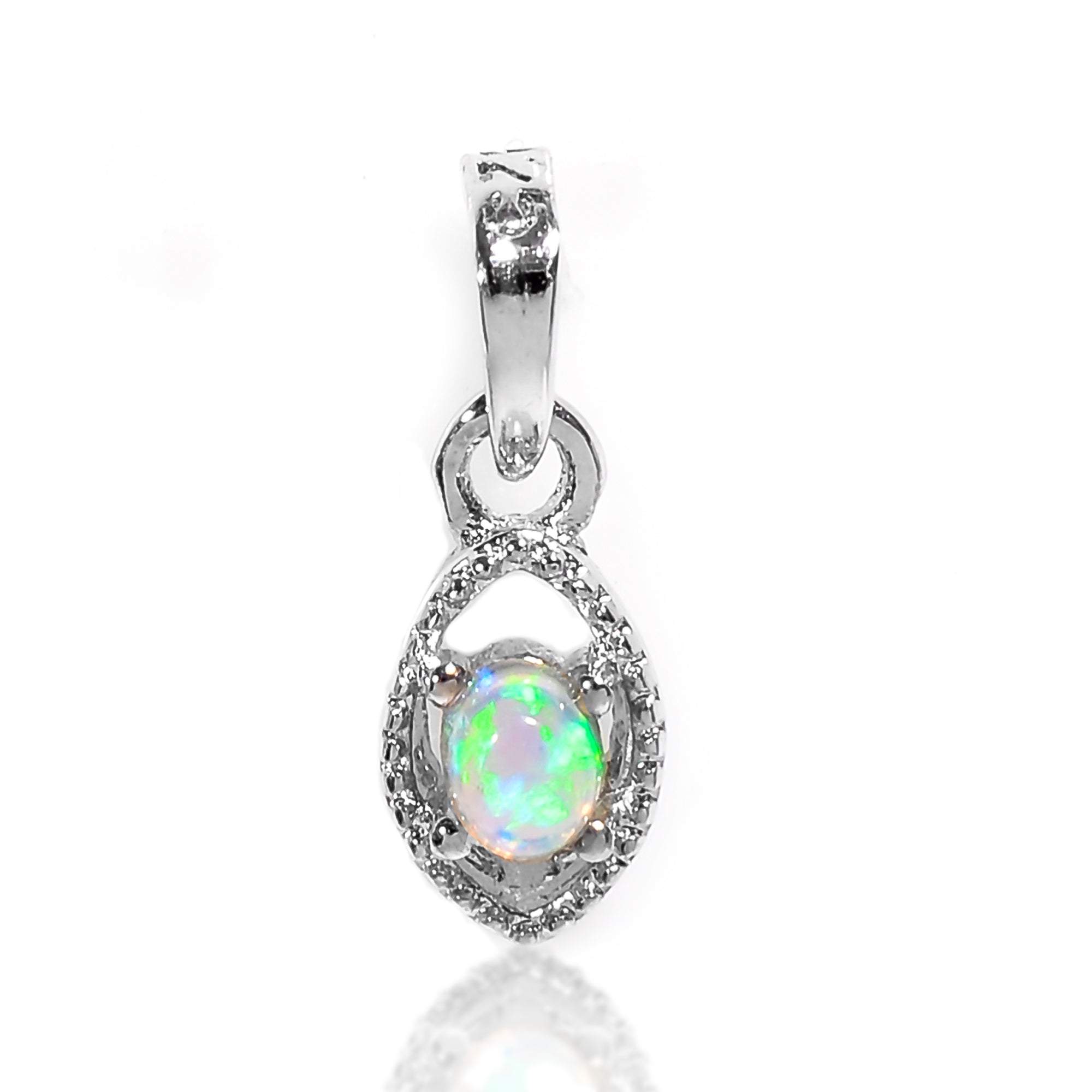Minimalist Opal Pendant Necklace 3x4mm Oval Cabochon Gemstone 925 Sterling Silver Handmade Everyday Jewelry